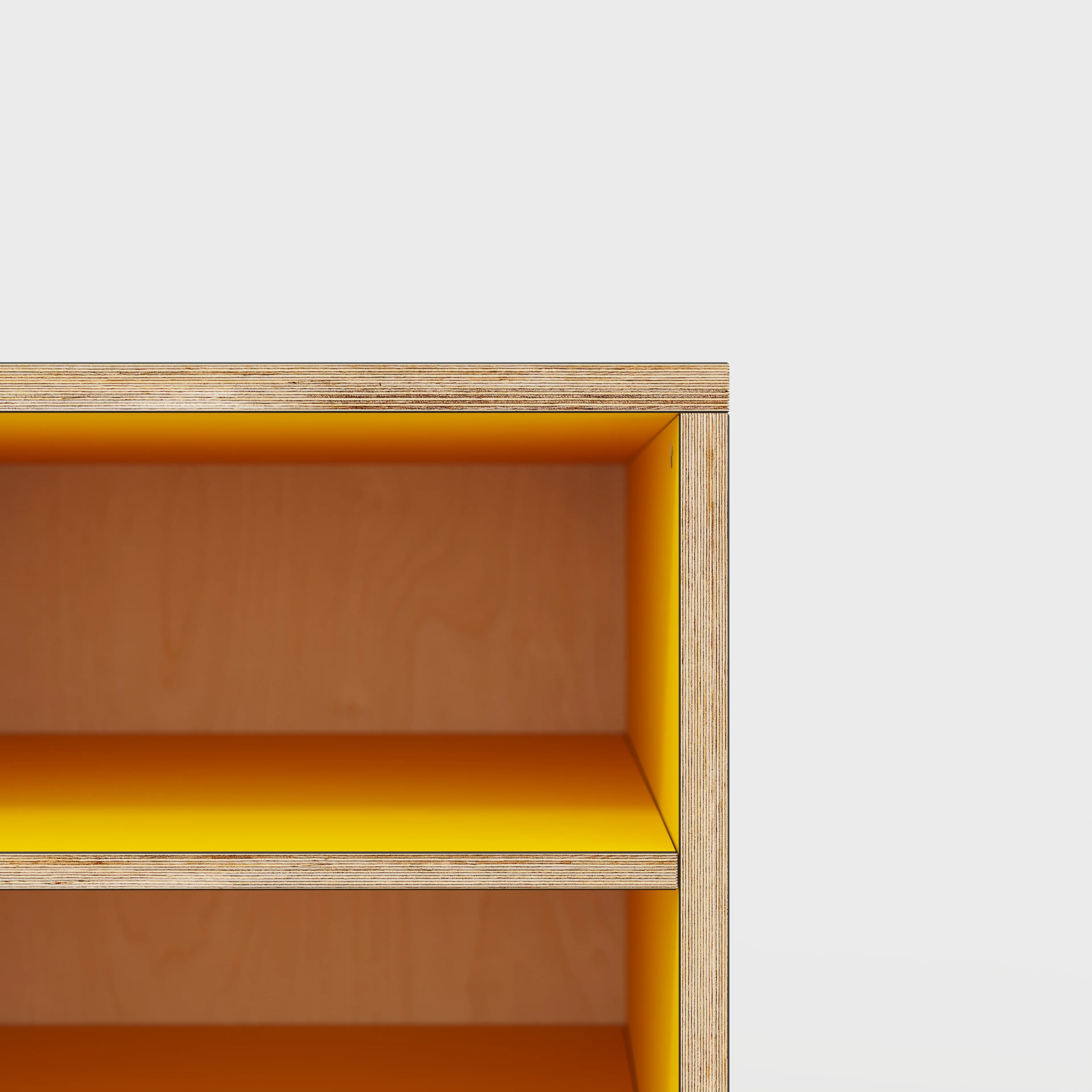 Plywood Storage with Shelves - Formica Chrome Yellow - 800(w) x 600(d) x 750(h) - Image 3