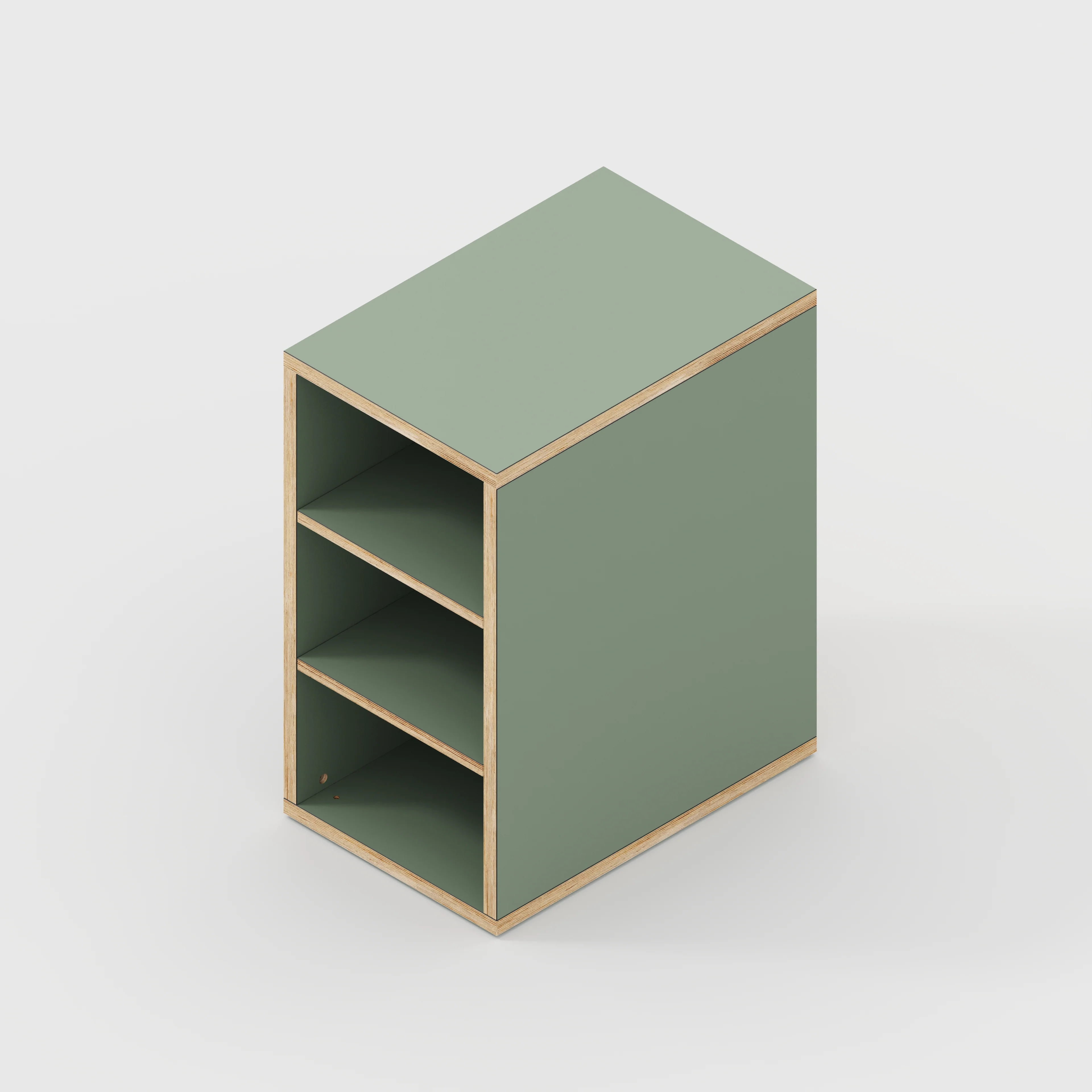 Plywood Storage with Shelves - Formica Green Slate - 400(w) x 600(d) x 750(h) - Image 4
