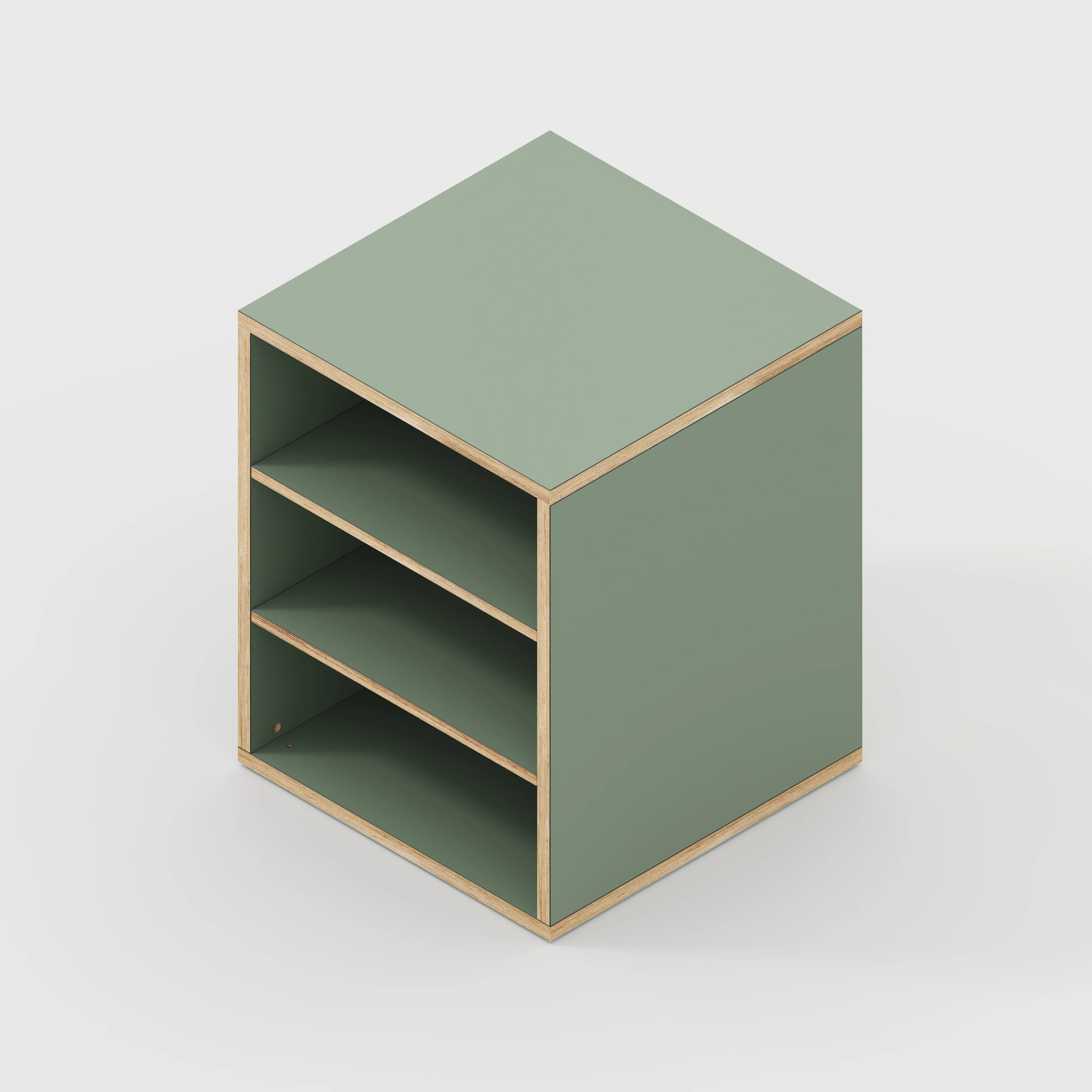 Plywood Storage with Shelves - Formica Green Slate - 600(w) x 600(d) x 750(h) - Image 4