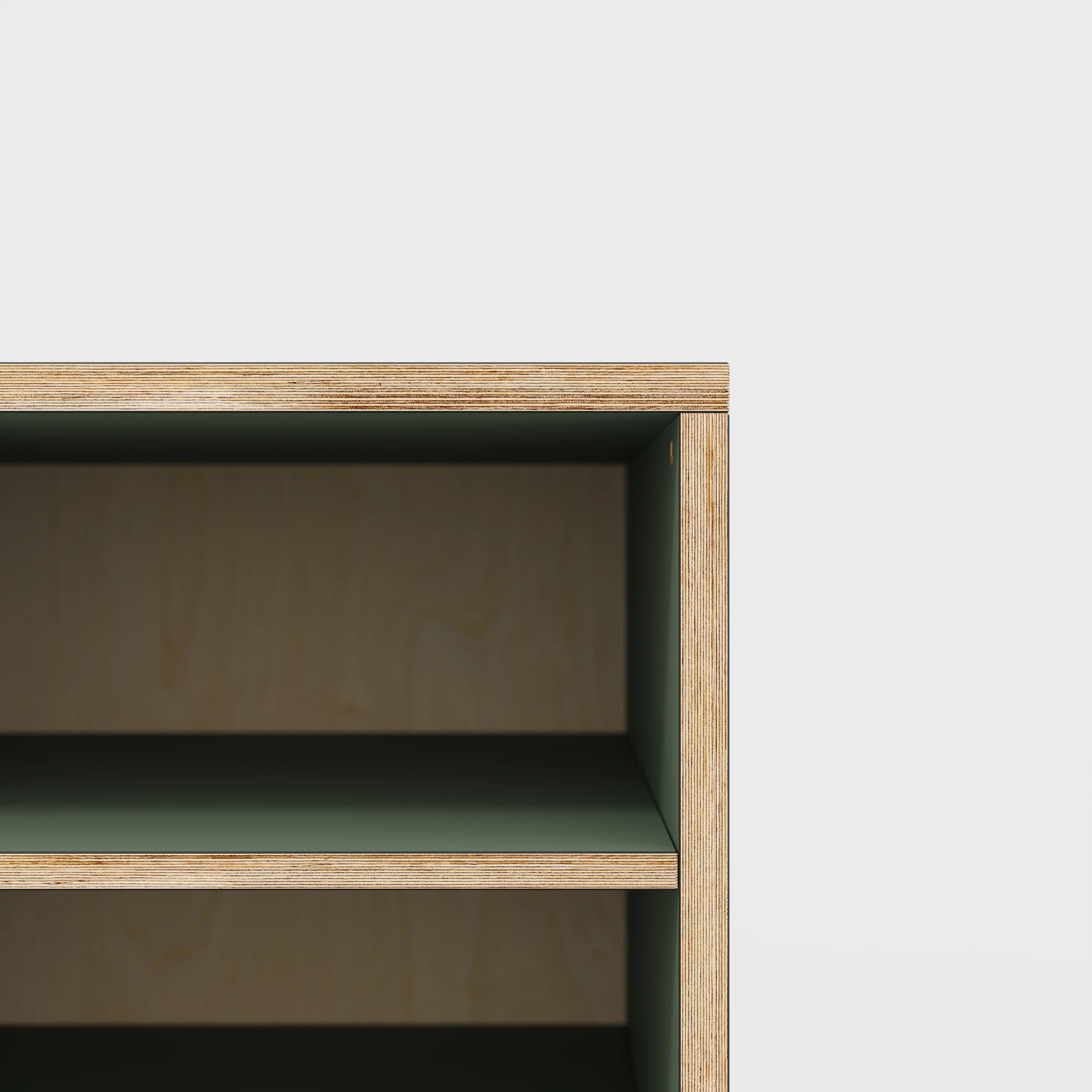 Plywood Storage with Shelves - Formica Green Slate - 800(w) x 600(d) x 750(h) - Image 3