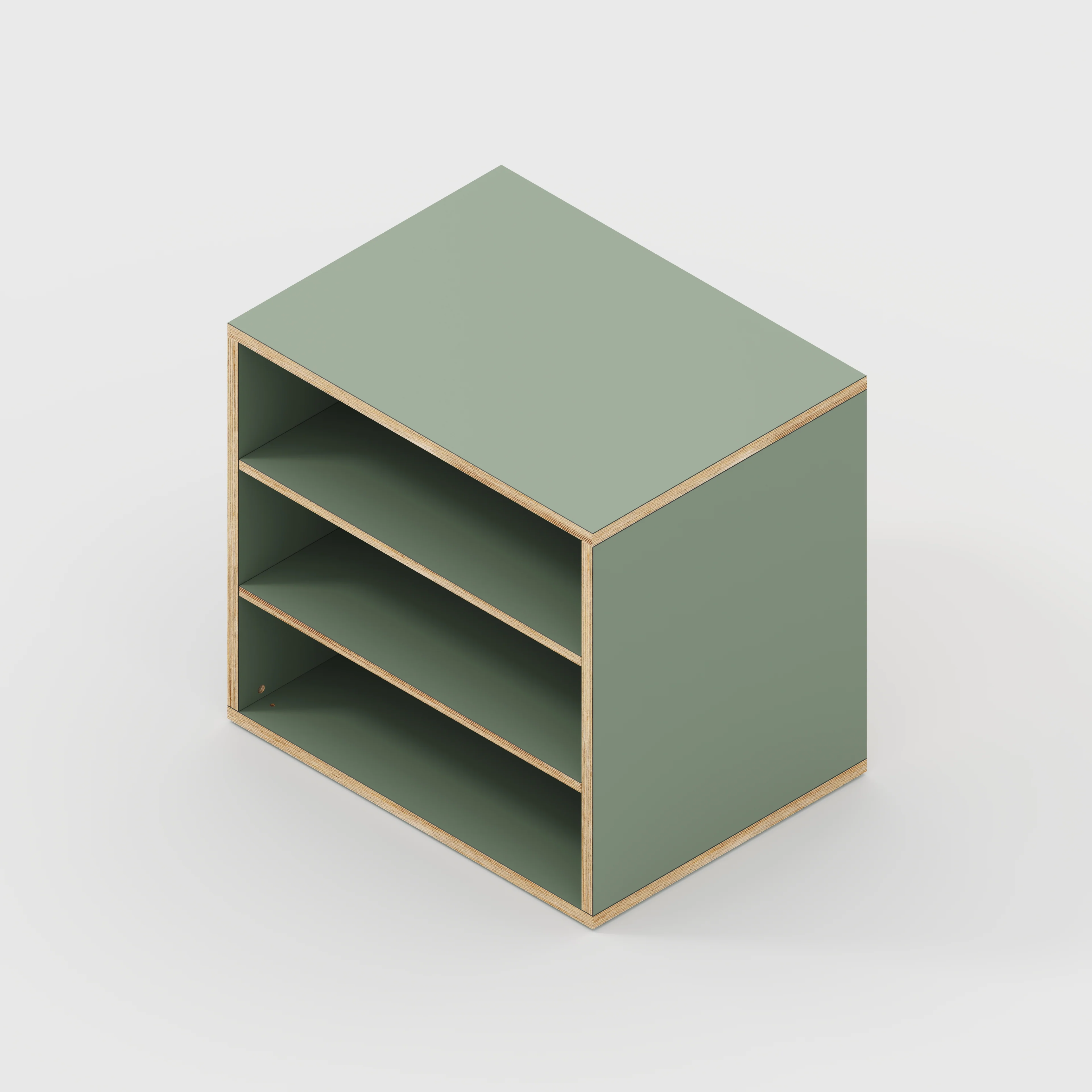 Plywood Storage with Shelves - Formica Green Slate - 800(w) x 600(d) x 750(h) - Image 4