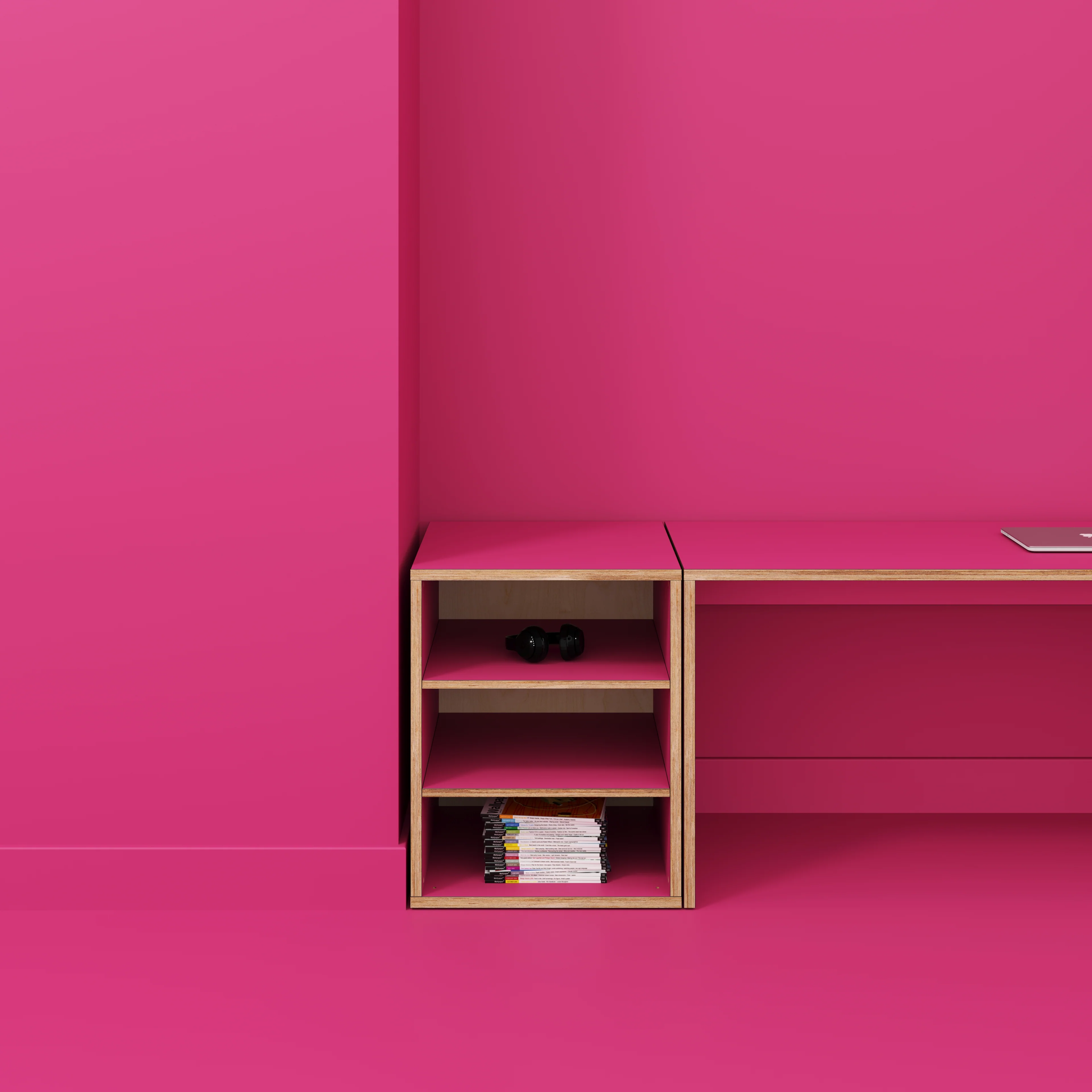 Plywood Storage with Shelves - Formica Juicy Pink - 600(w) x 600(d) x 750(h) - Image 2