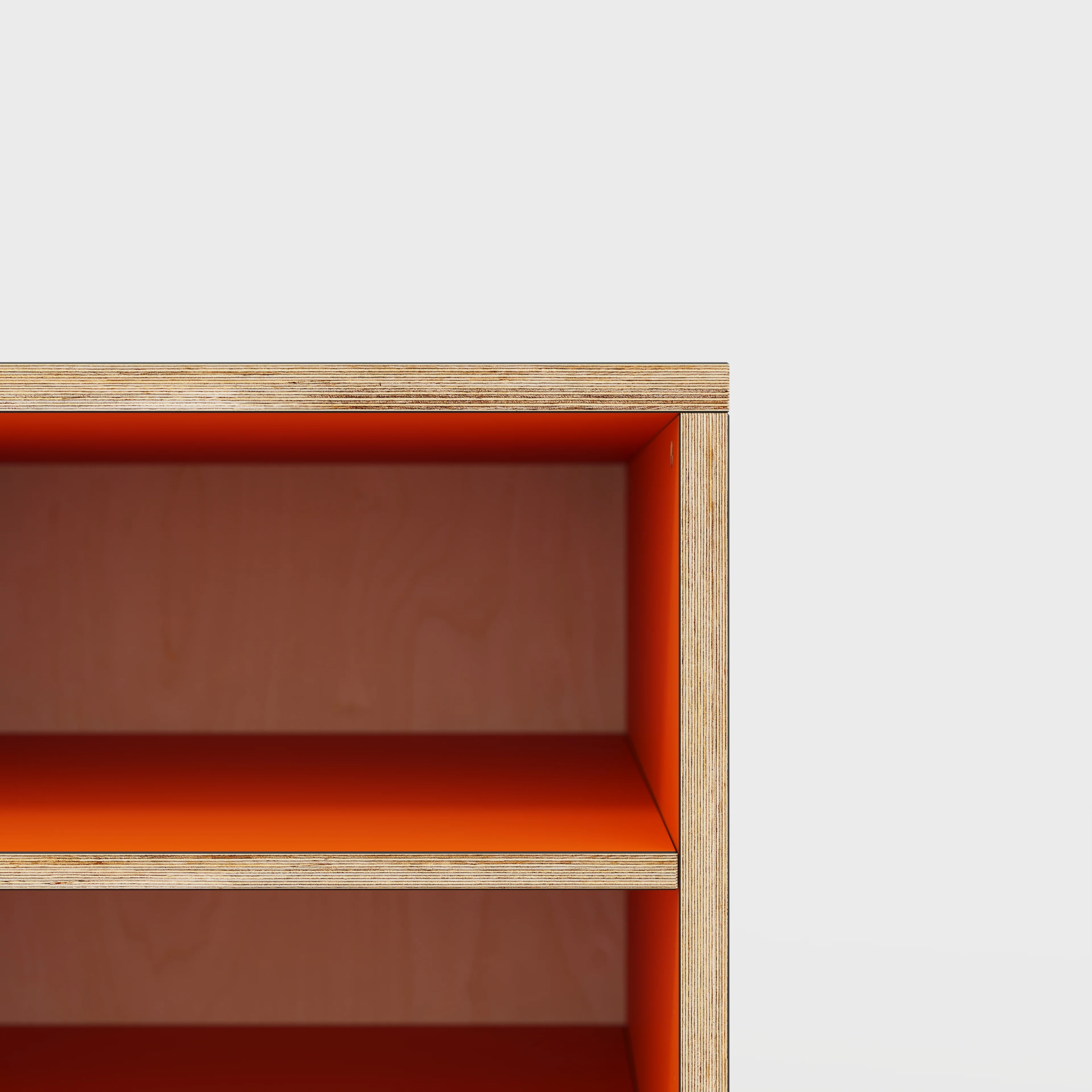 Plywood Storage with Shelves - Formica Levante Orange - 400(w) x 600(d) x 750(h) - Image 3