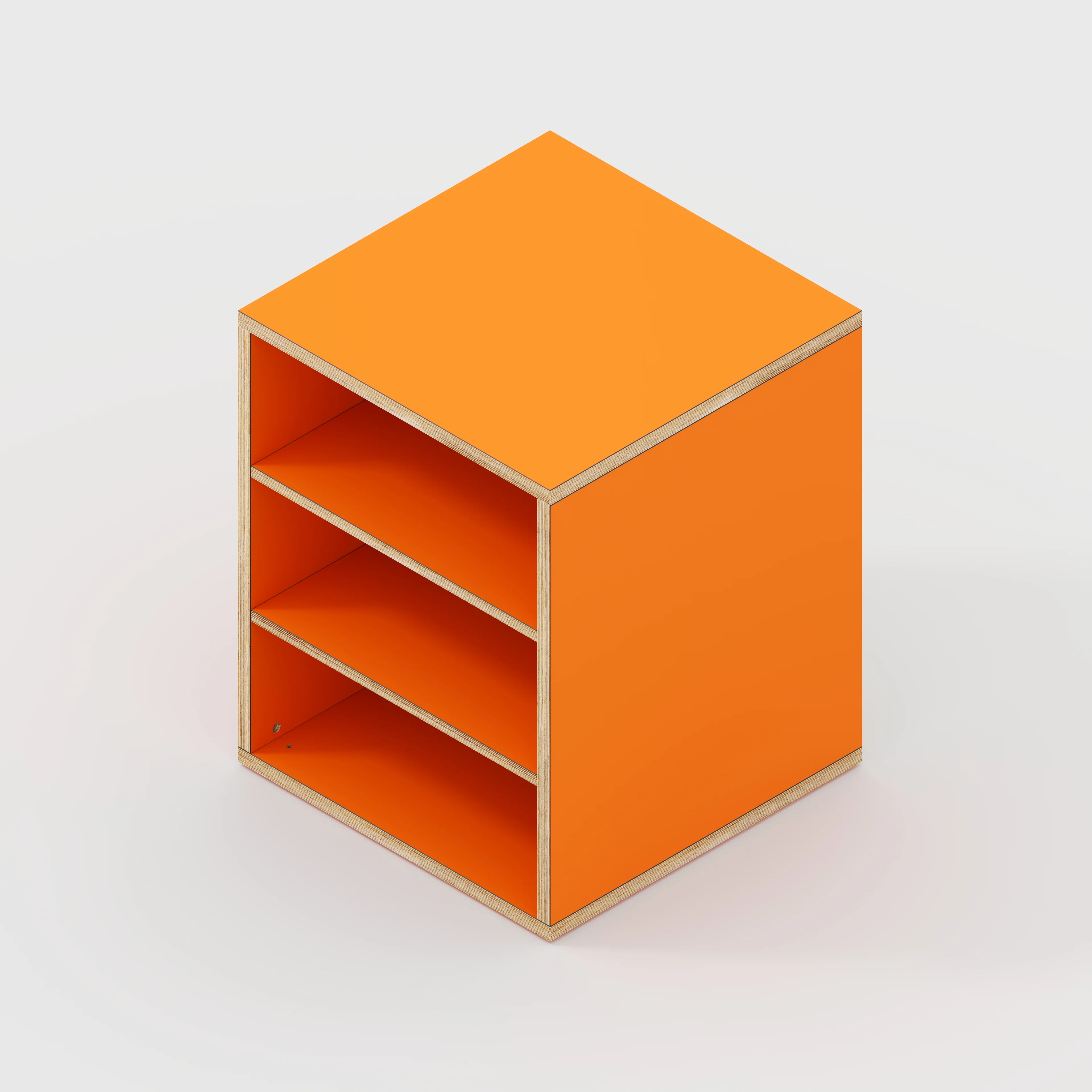 Plywood Storage with Shelves - Formica Levante Orange - 600(w) x 600(d) x 750(h) - Image 4