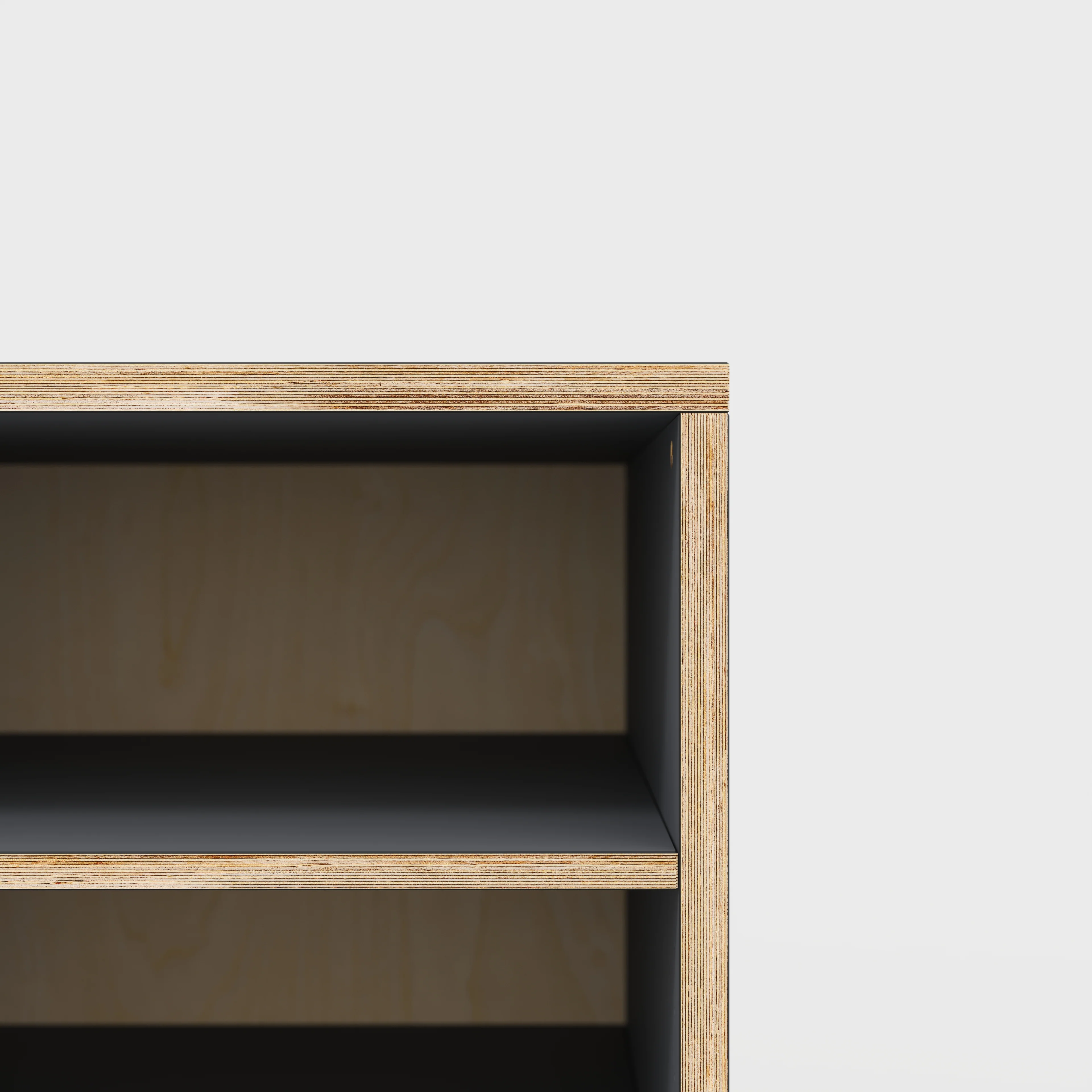 Plywood Storage with Shelves - Formica Tornado Grey - 400(w) x 600(d) x 750(h) - Image 3