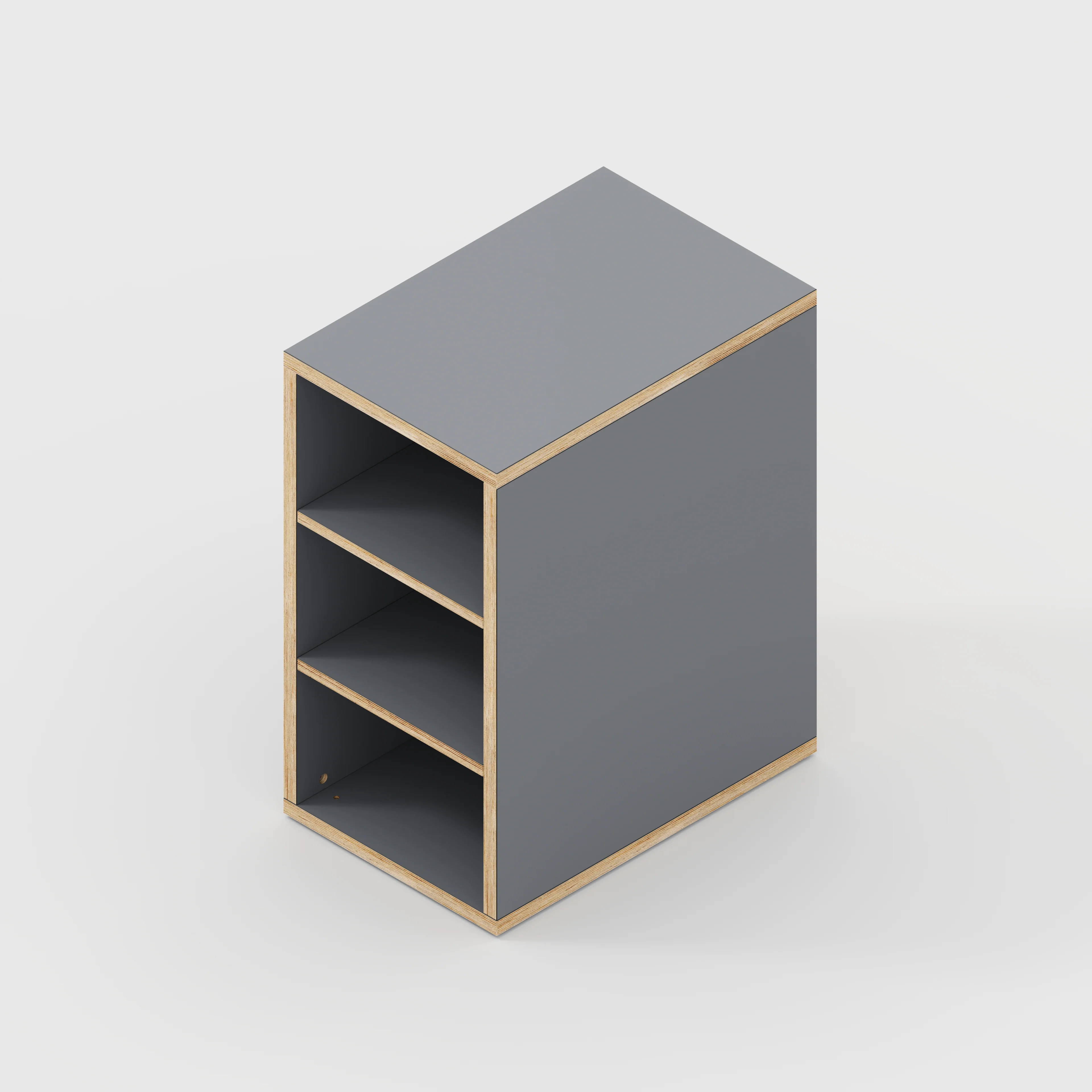 Plywood Storage with Shelves - Formica Tornado Grey - 400(w) x 600(d) x 750(h) - Image 4