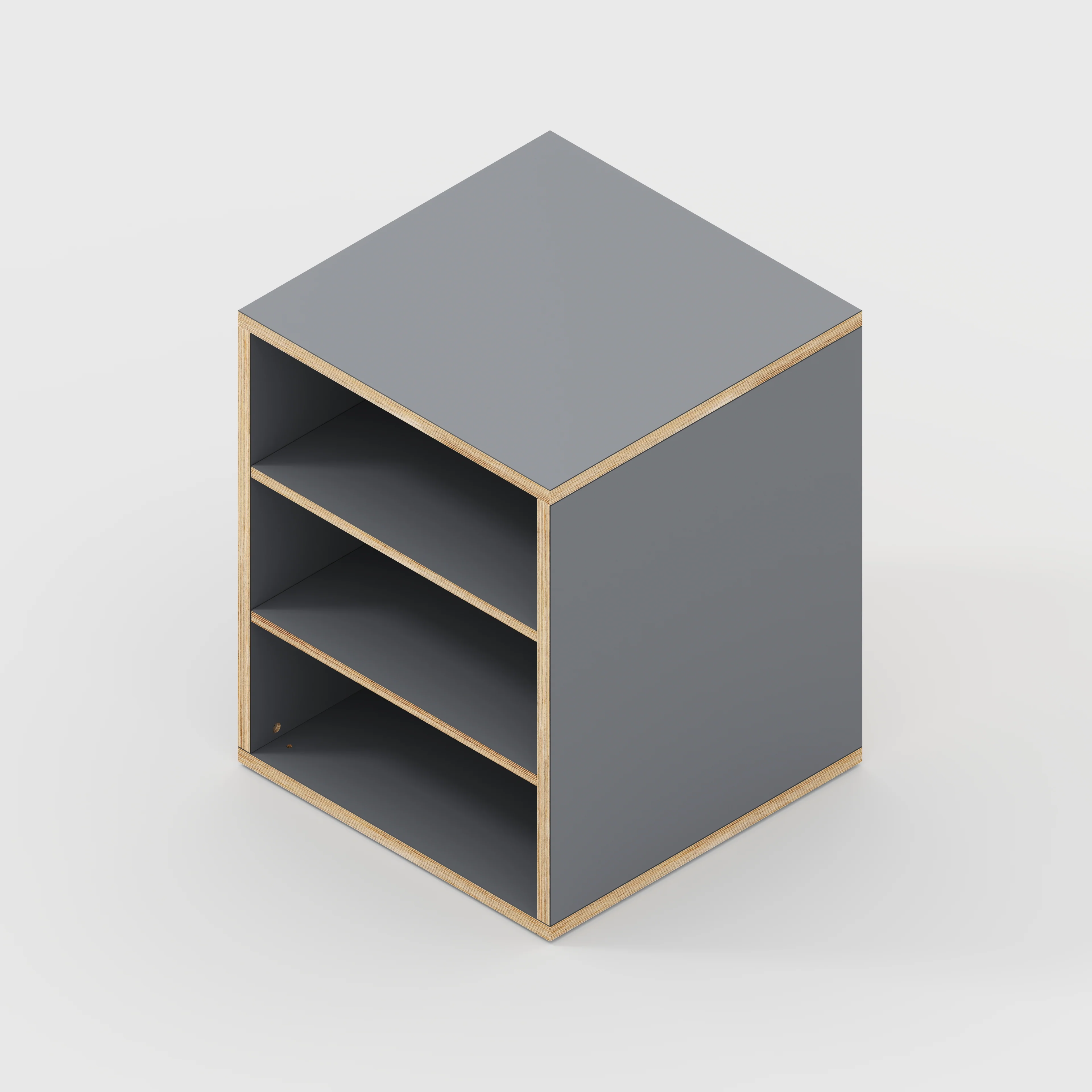 Plywood Storage with Shelves - Formica Tornado Grey - 600(w) x 600(d) x 750(h) - Image 4
