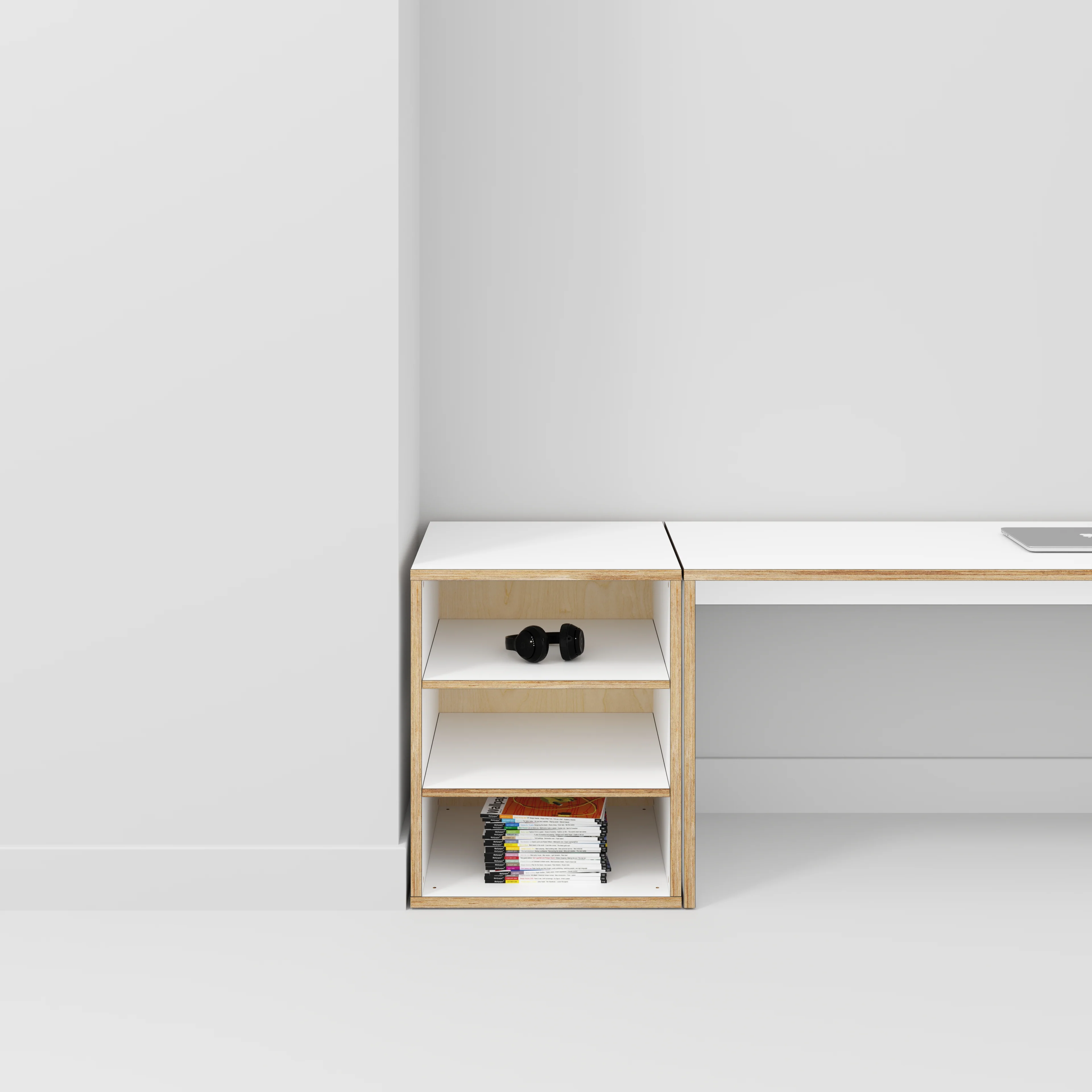 Plywood Storage with Shelves - Formica White - 600(w) x 600(d) x 750(h) - Image 2