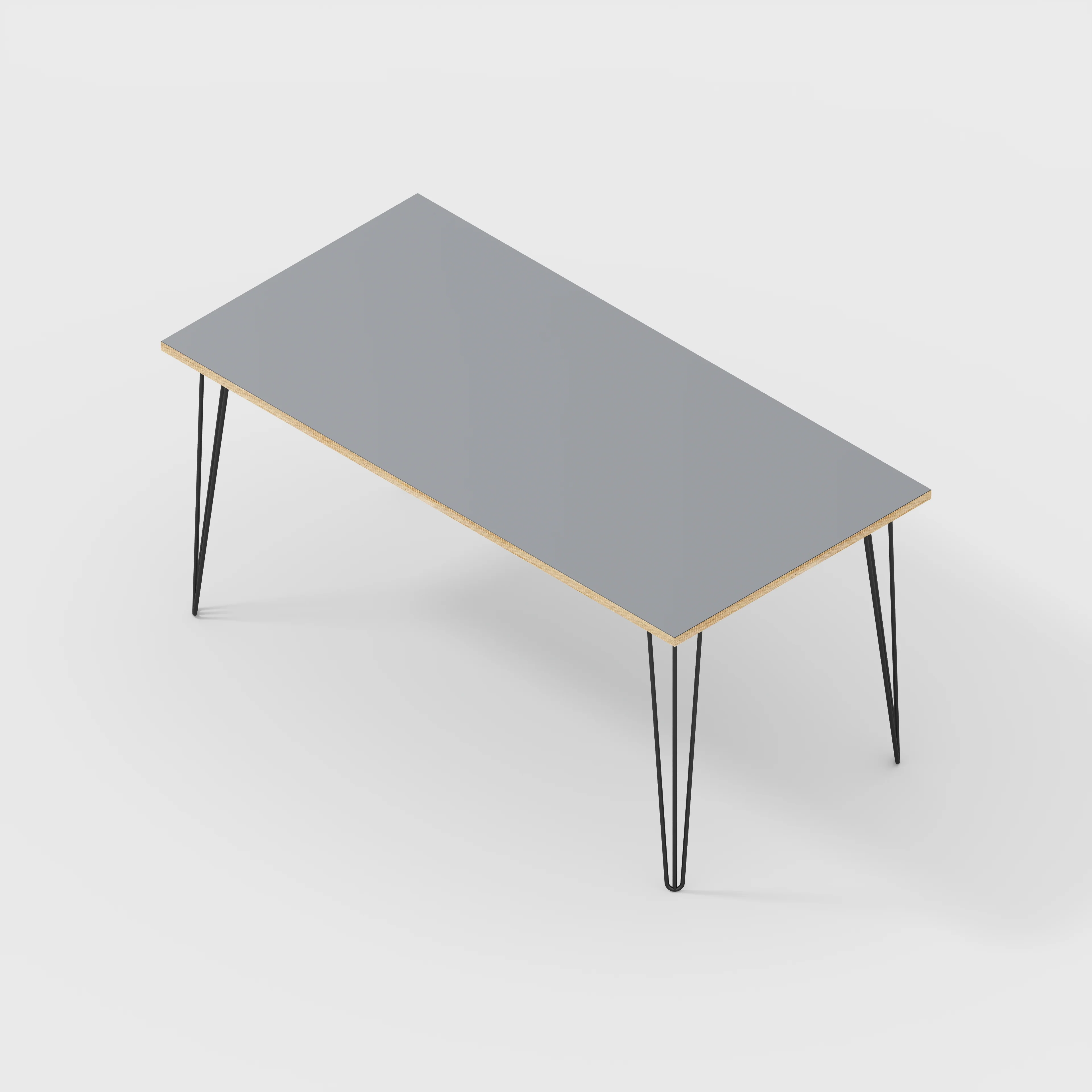Plywood Table with Black Hairpin Legs - Formica Tornado Grey - 1600(w) x 800(d) - Image 5