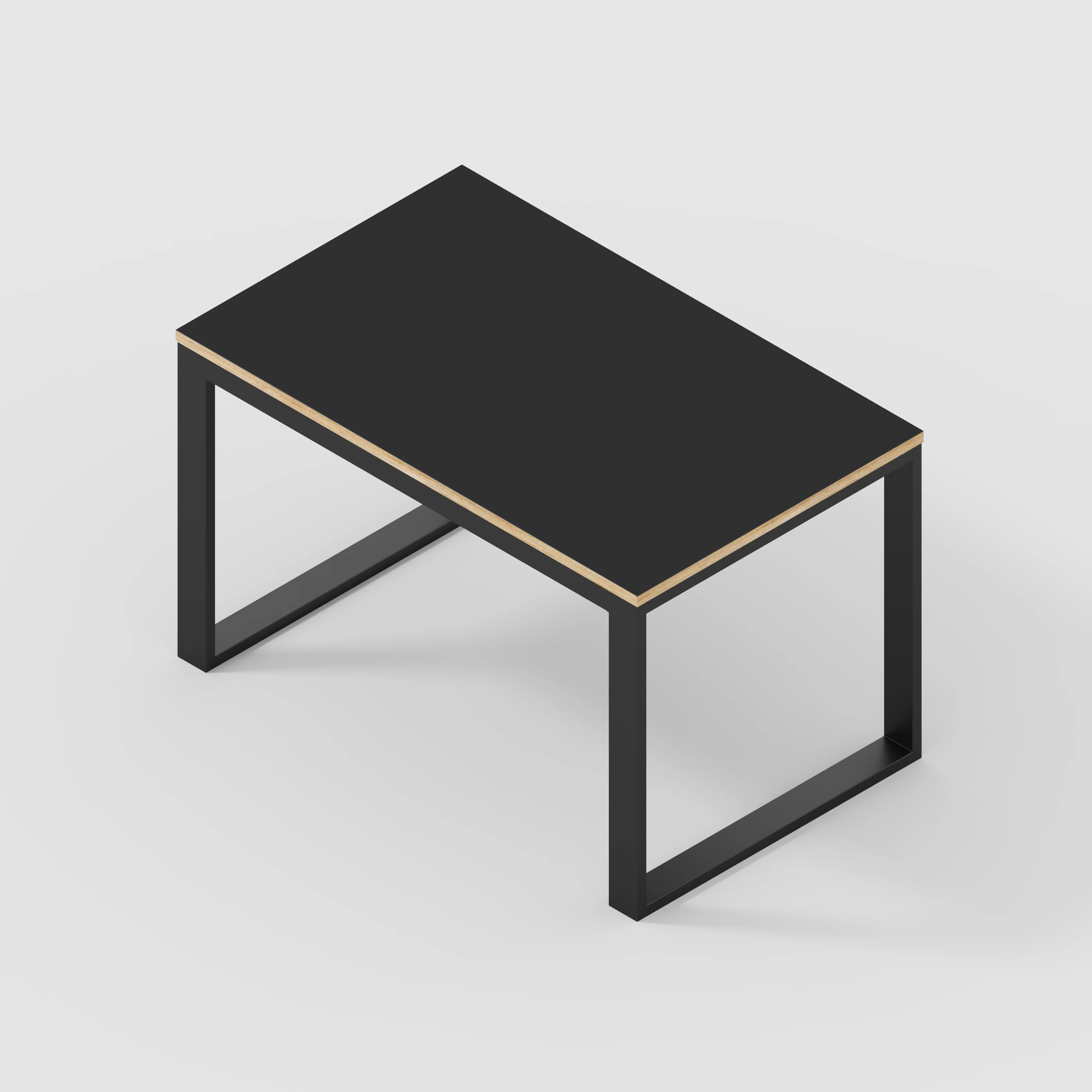 Plywood Table with Black Industrial Frame - Formica Diamond Black - 1200(w) x 745(d) x 735(h) - Image 5