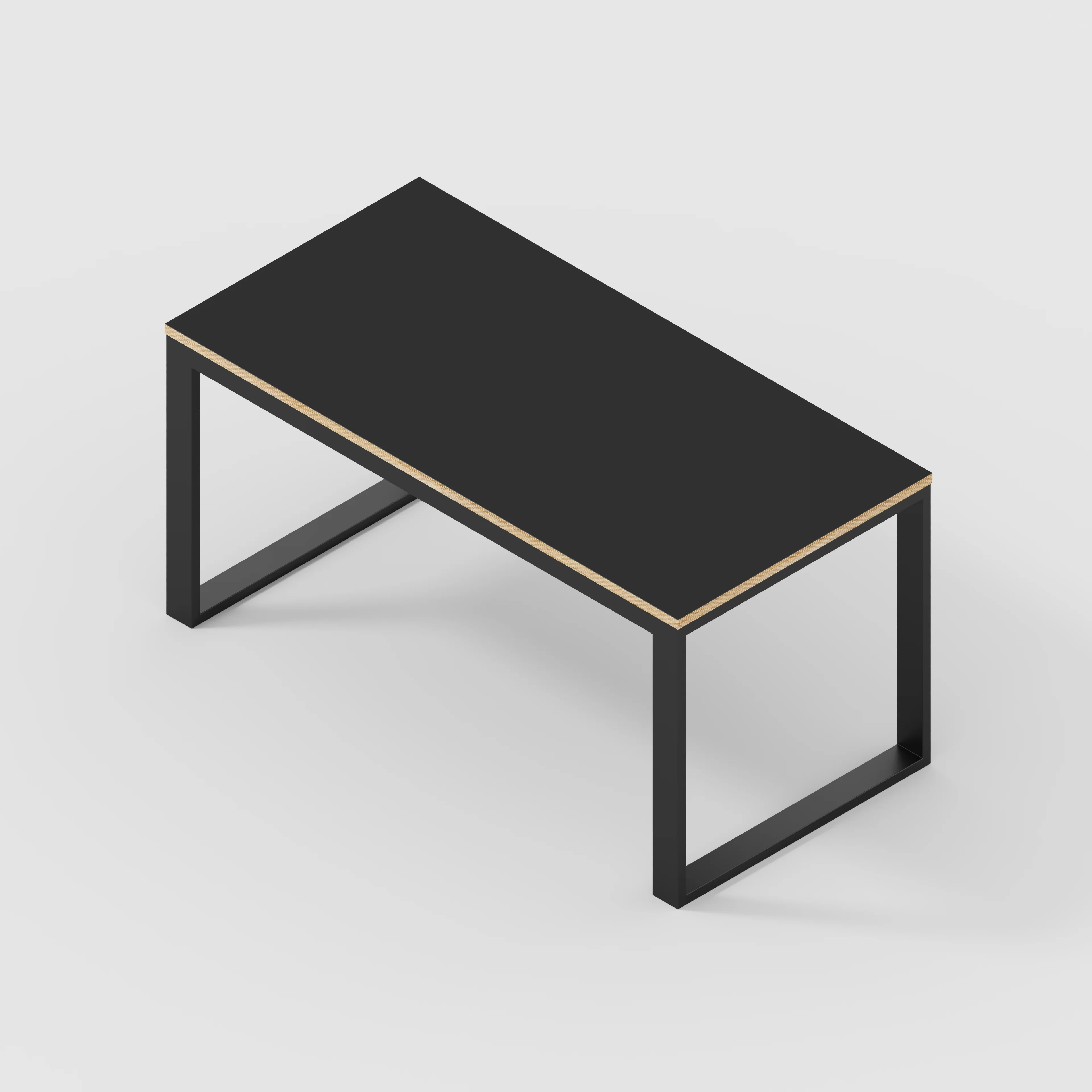 Plywood Table with Black Industrial Frame - Formica Diamond Black - 1500(w) x 745(d) x 735(h) - Image 5