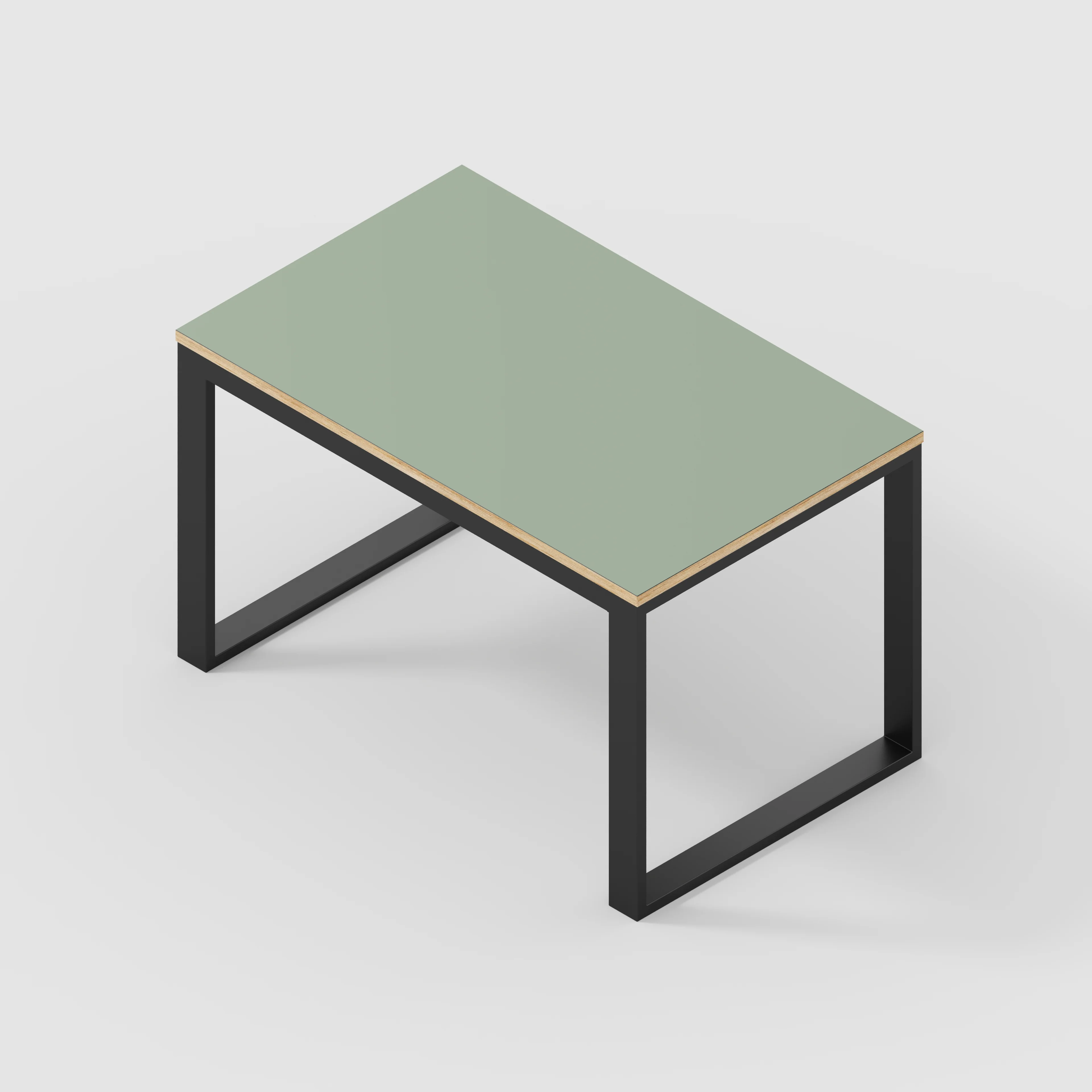 Plywood Table with Black Industrial Frame - Formica Green Slate - 1200(w) x 745(d) x 735(h) - Image 5
