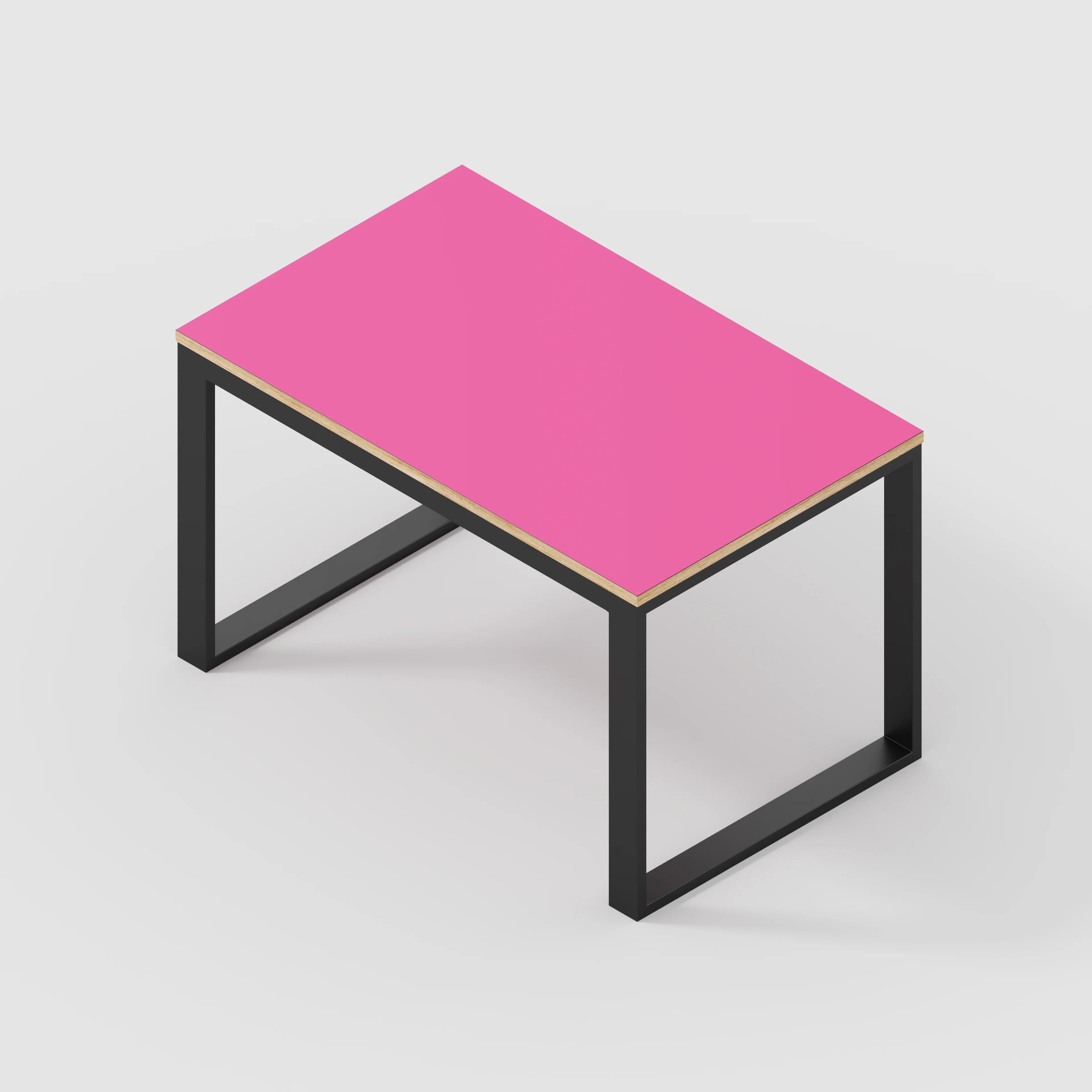 Plywood Table with Black Industrial Frame - Formica Juicy Pink - 1200(w) x 745(d) x 735(h) - Image 5