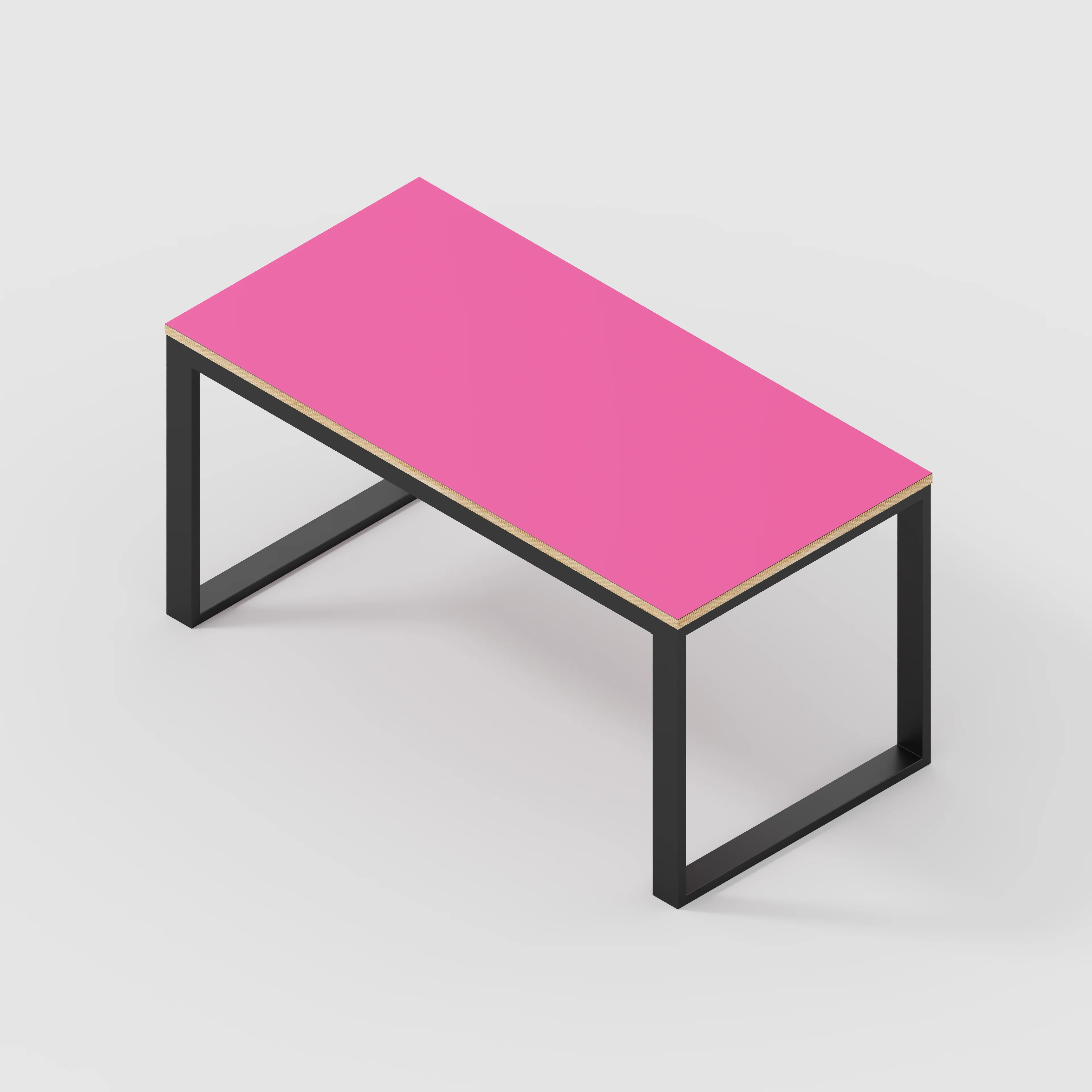 Plywood Table with Black Industrial Frame - Formica Juicy Pink - 1500(w) x 745(d) x 735(h) - Image 5