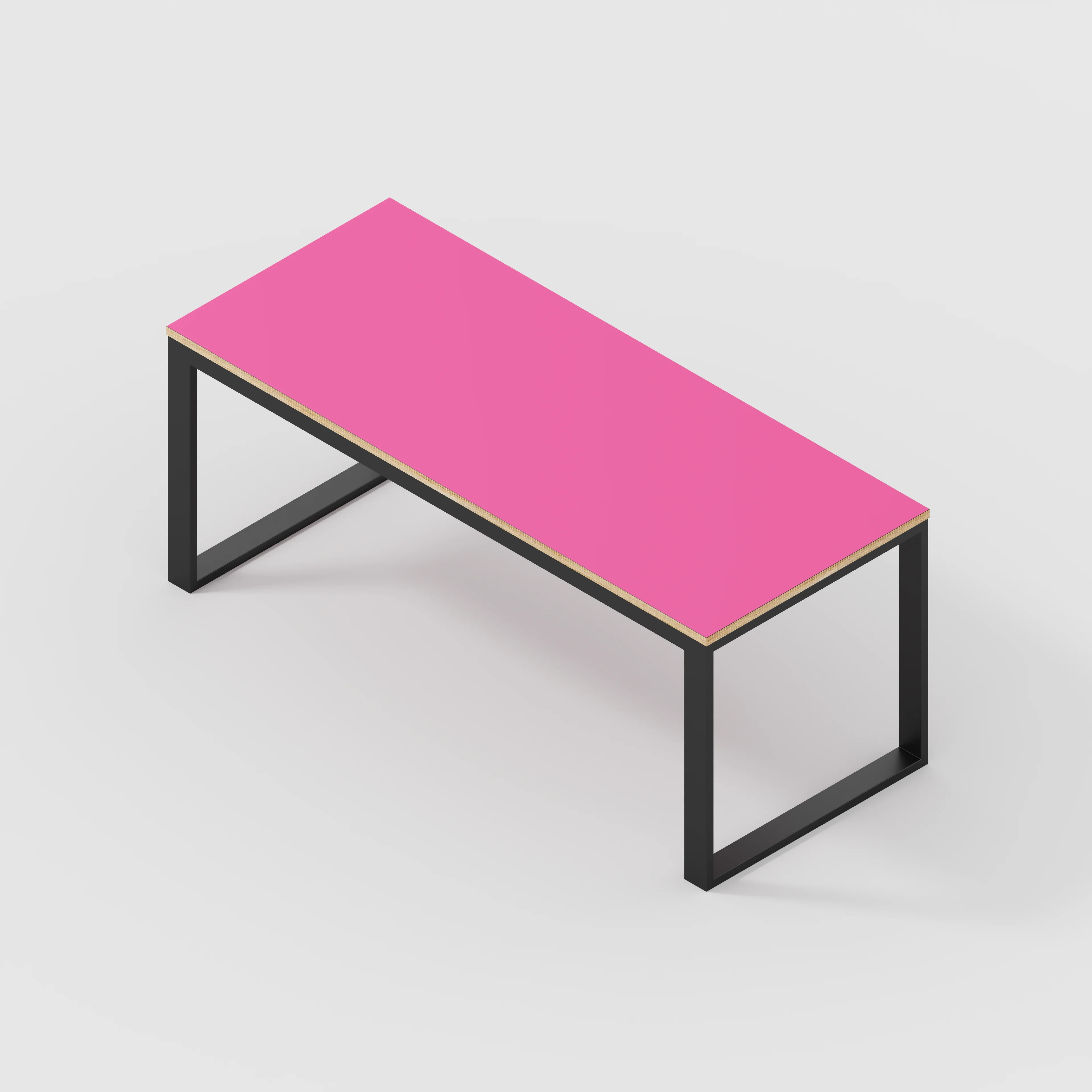 Plywood Table with Black Industrial Frame - Formica Juicy Pink - 1800(w) x 745(d) x 735(h) - Image 5