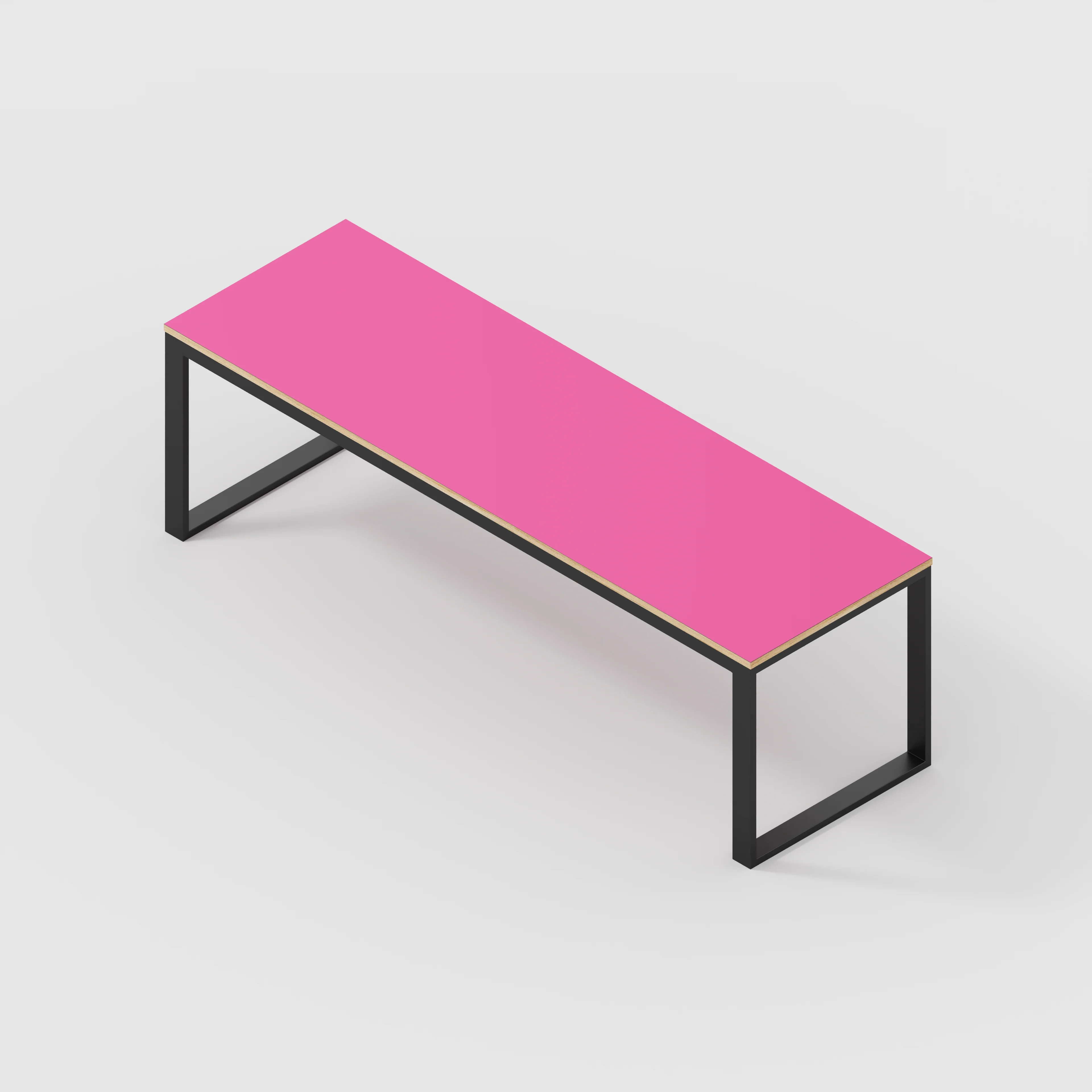 Plywood Table with Black Industrial Frame - Formica Juicy Pink - 2400(w) x 745(d) x 735(h) - Image 5