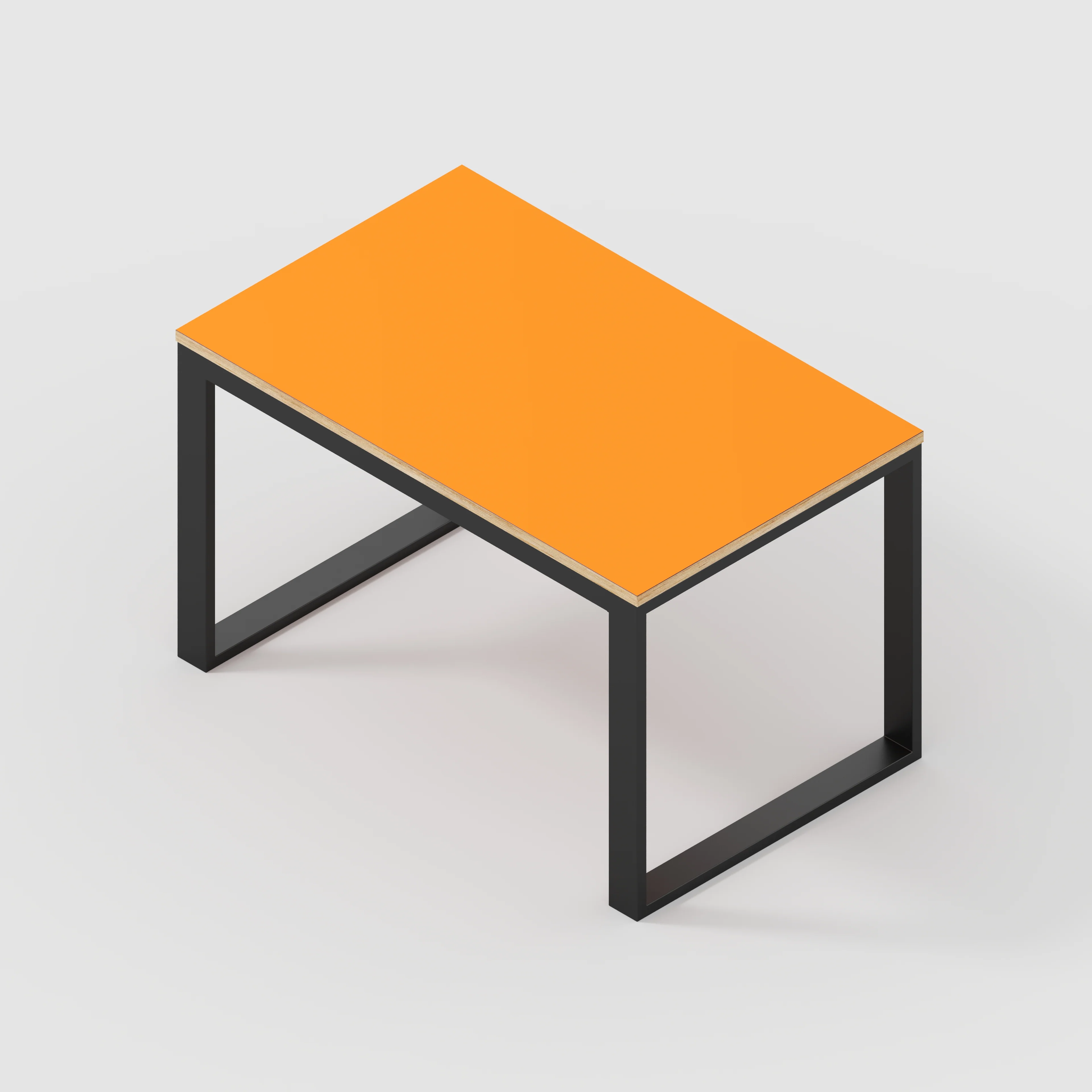 Plywood Table with Black Industrial Frame - Formica Levante Orange - 1200(w) x 745(d) x 735(h) - Image 5