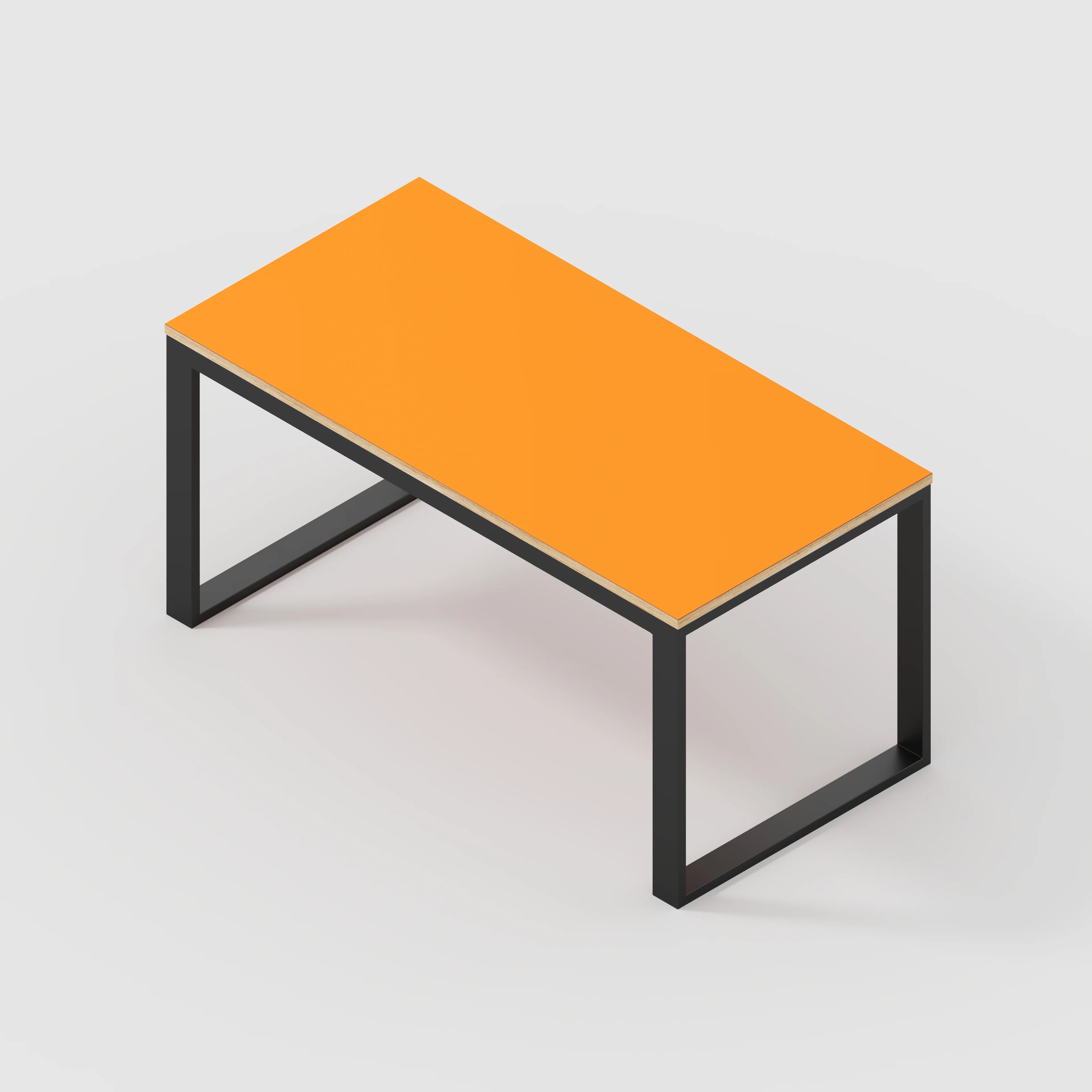 Plywood Table with Black Industrial Frame - Formica Levante Orange - 1500(w) x 745(d) x 735(h) - Image 5