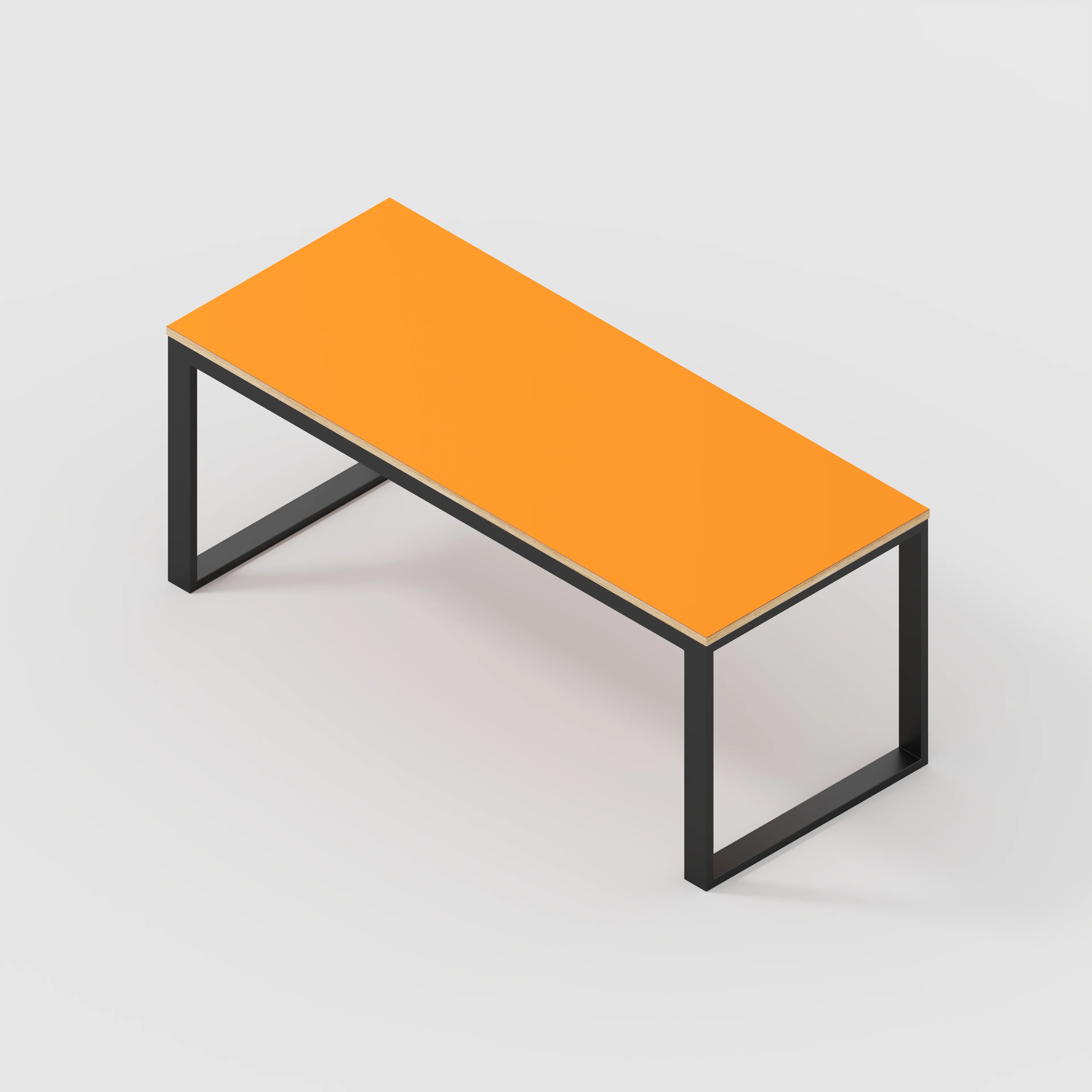 Plywood Table with Black Industrial Frame - Formica Levante Orange - 1800(w) x 745(d) x 735(h) - Image 5