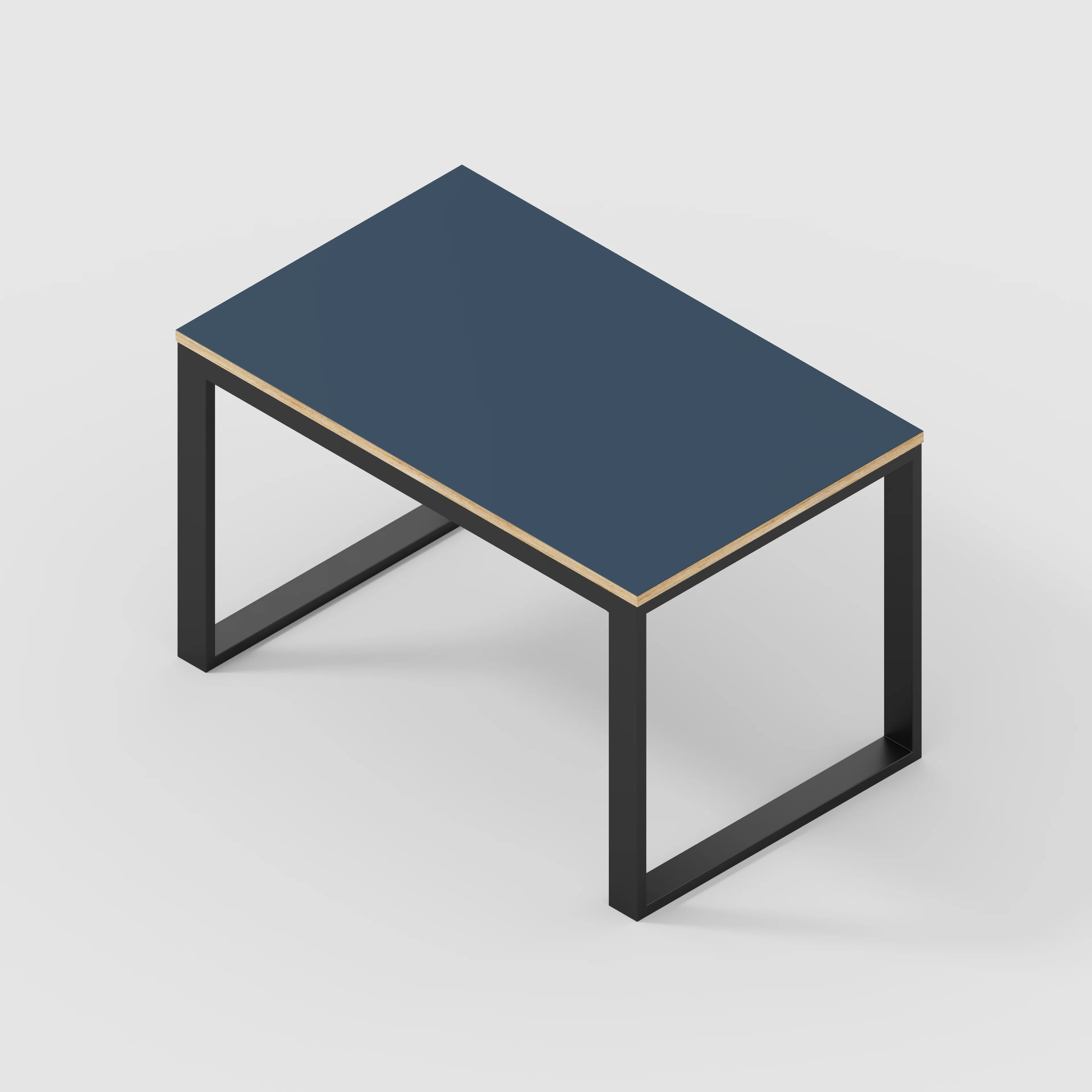 Plywood Table with Black Industrial Frame - Formica Night Sea Blue - 1200(w) x 745(d) x 735(h) - Image 5