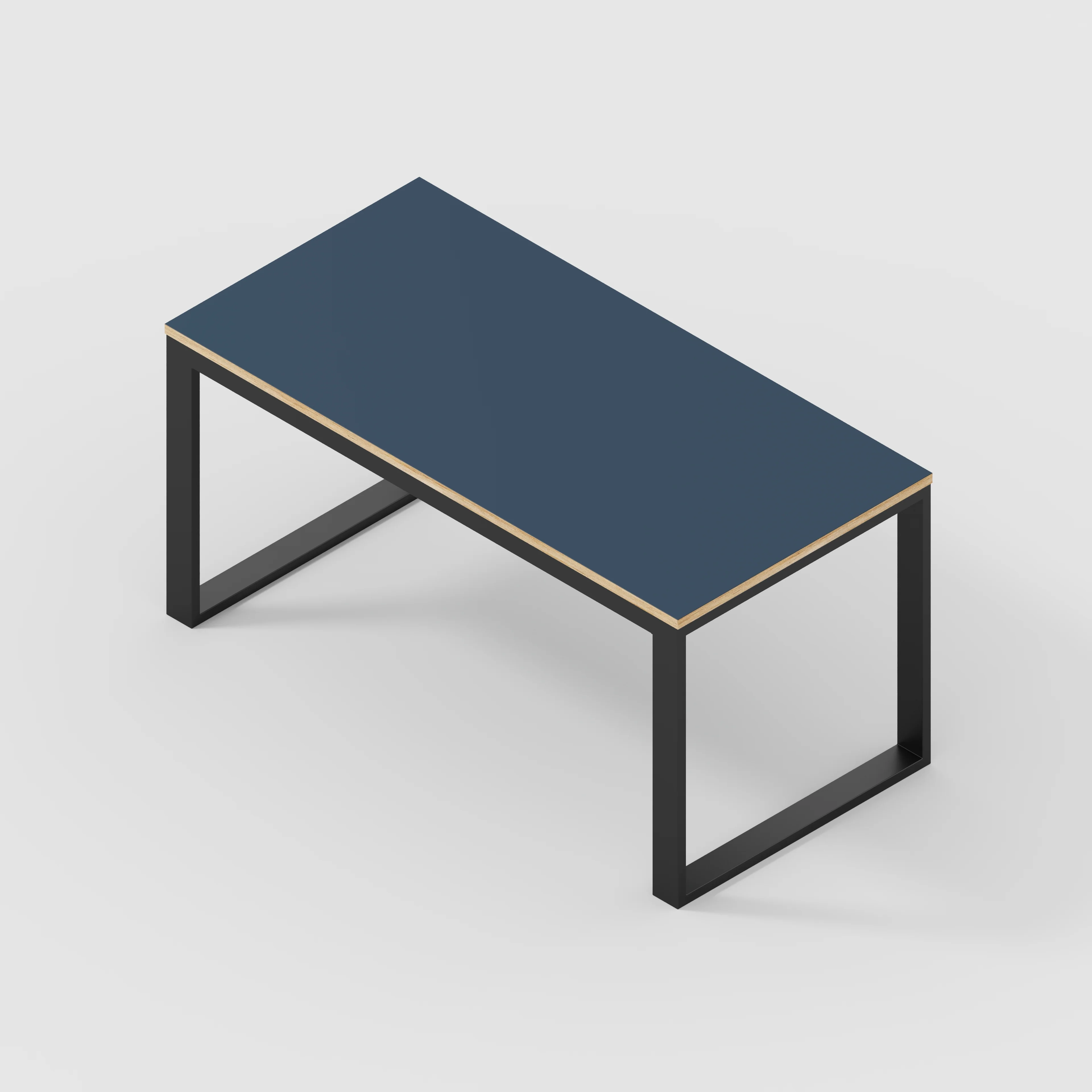 Plywood Table with Black Industrial Frame - Formica Night Sea Blue - 1500(w) x 745(d) x 735(h) - Image 5