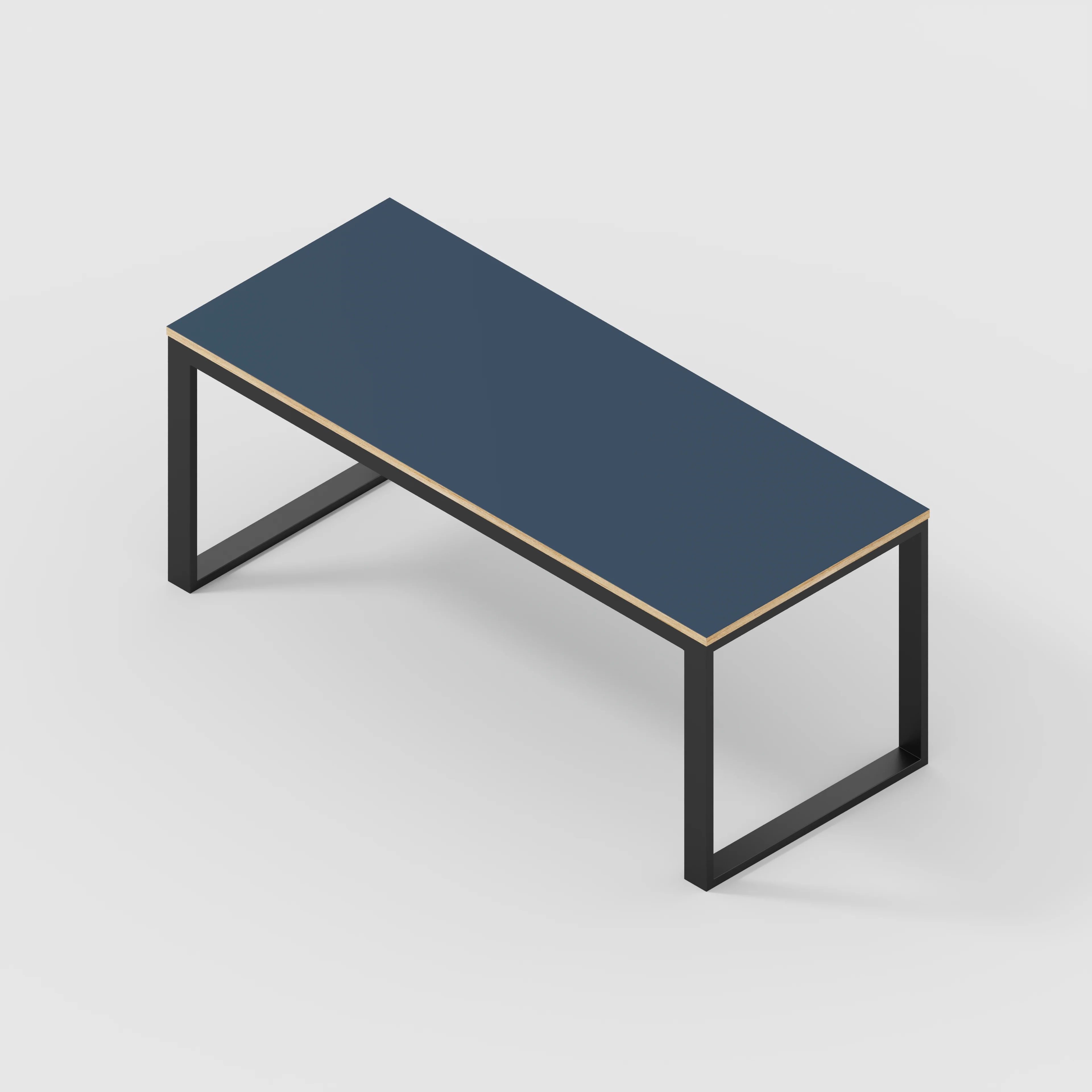 Plywood Table with Black Industrial Frame - Formica Night Sea Blue - 1800(w) x 745(d) x 735(h) - Image 5