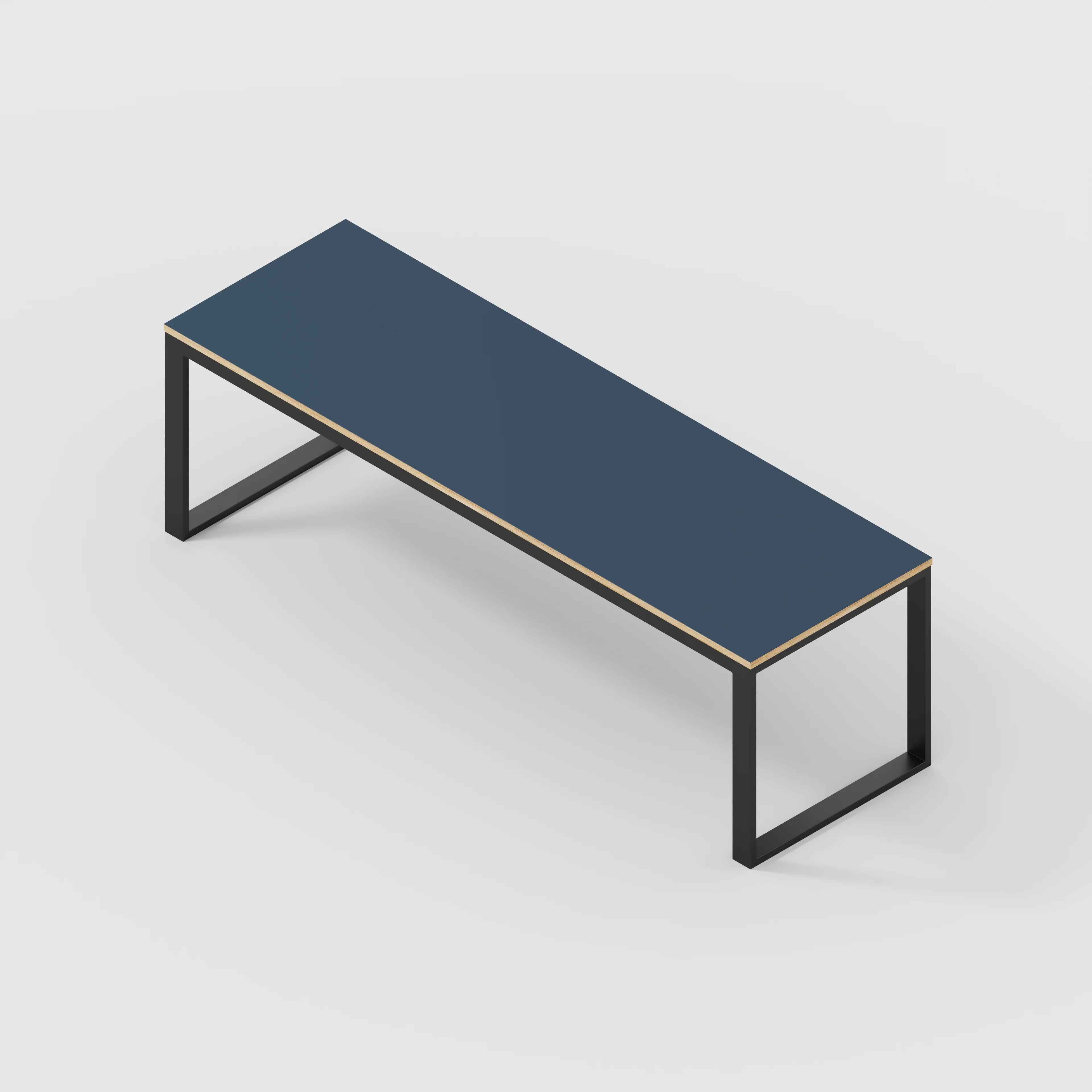 Plywood Table with Black Industrial Frame - Formica Night Sea Blue- 2400(w) x 745(d) x 735(h) - Image 5