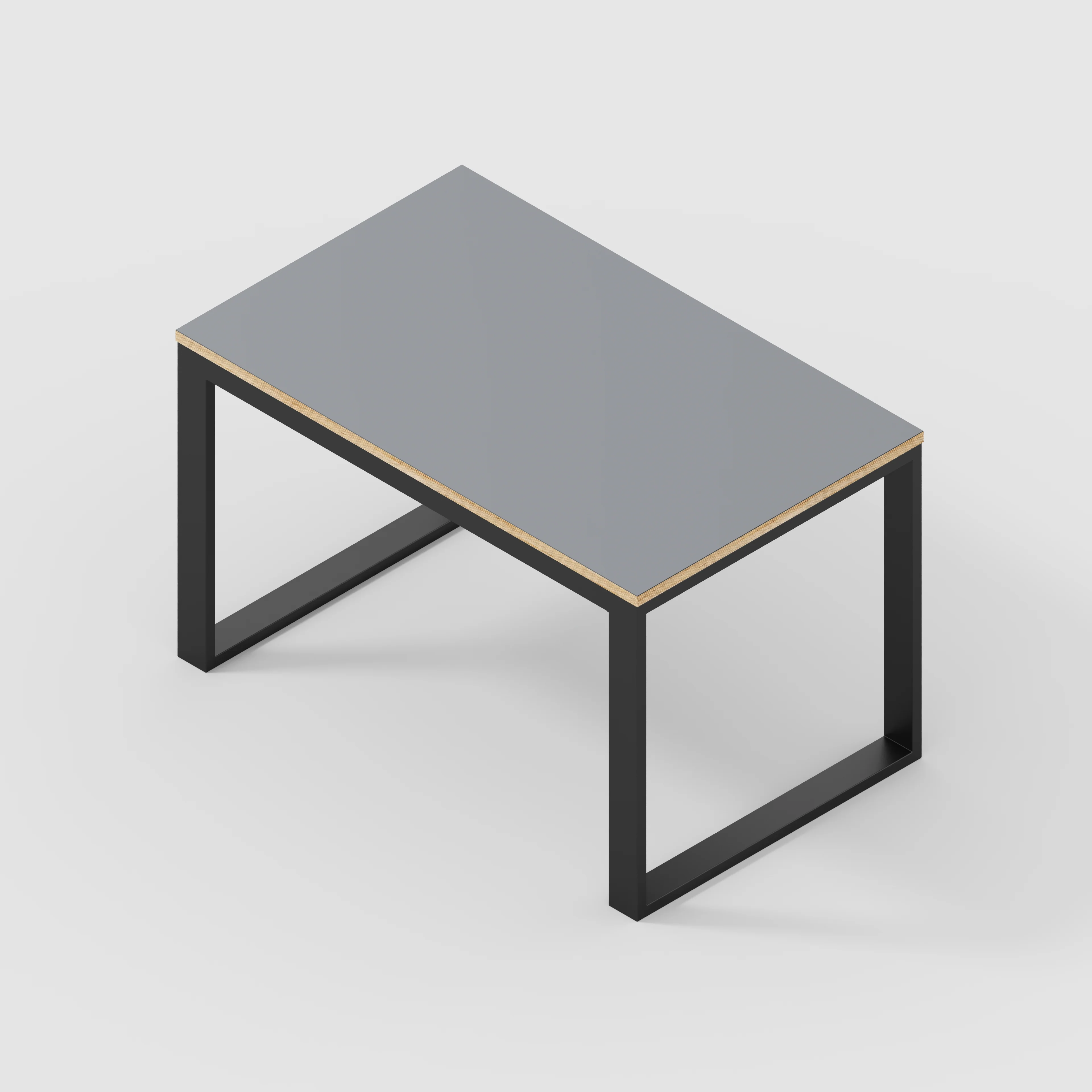 Plywood Table with Black Industrial Frame - Formica Tornado Grey - 1200(w) x 745(d) x 735(h) - Image 5