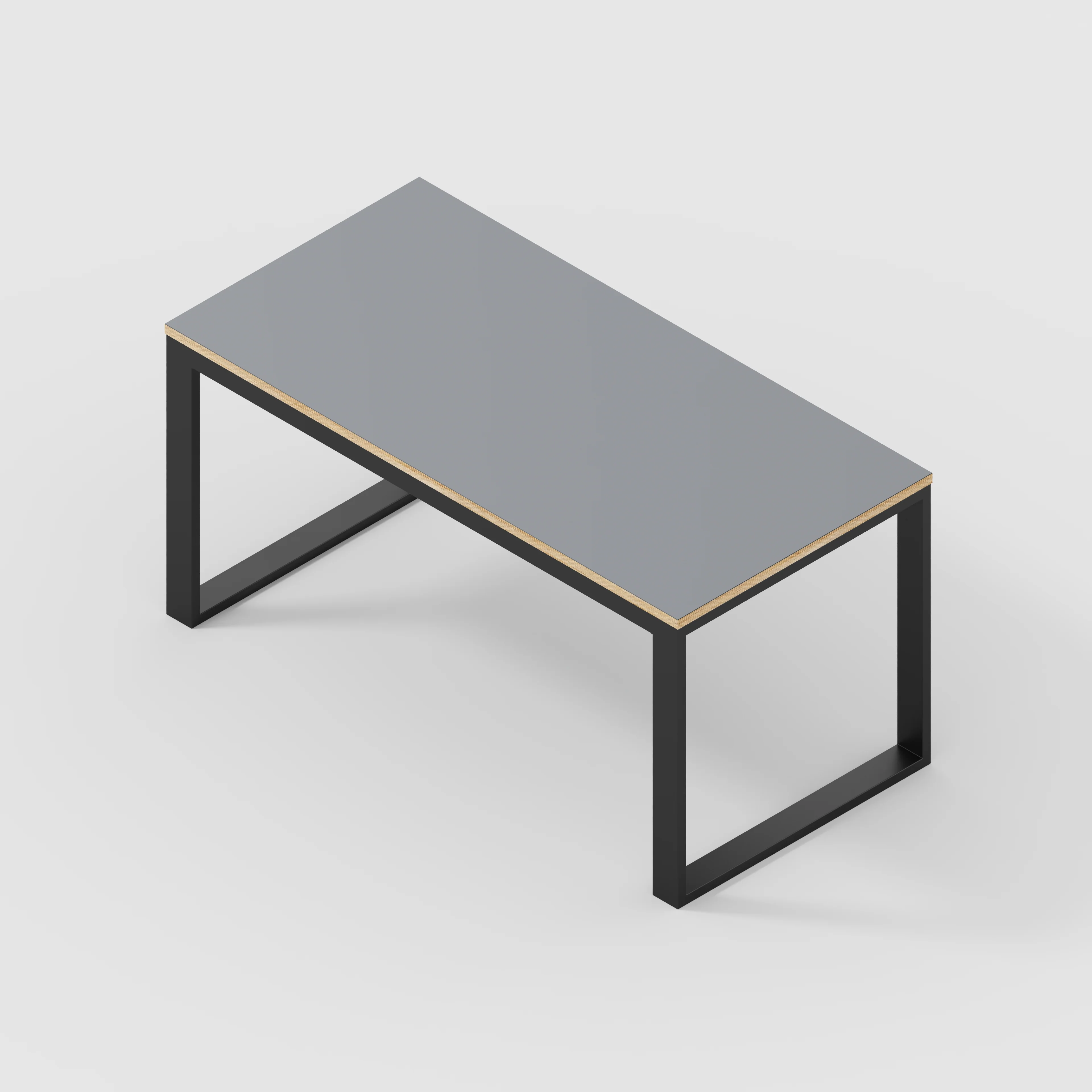 Plywood Table with Black Industrial Frame - Formica Tornado Grey - 1500(w) x 745(d) x 735(h) - Image 5