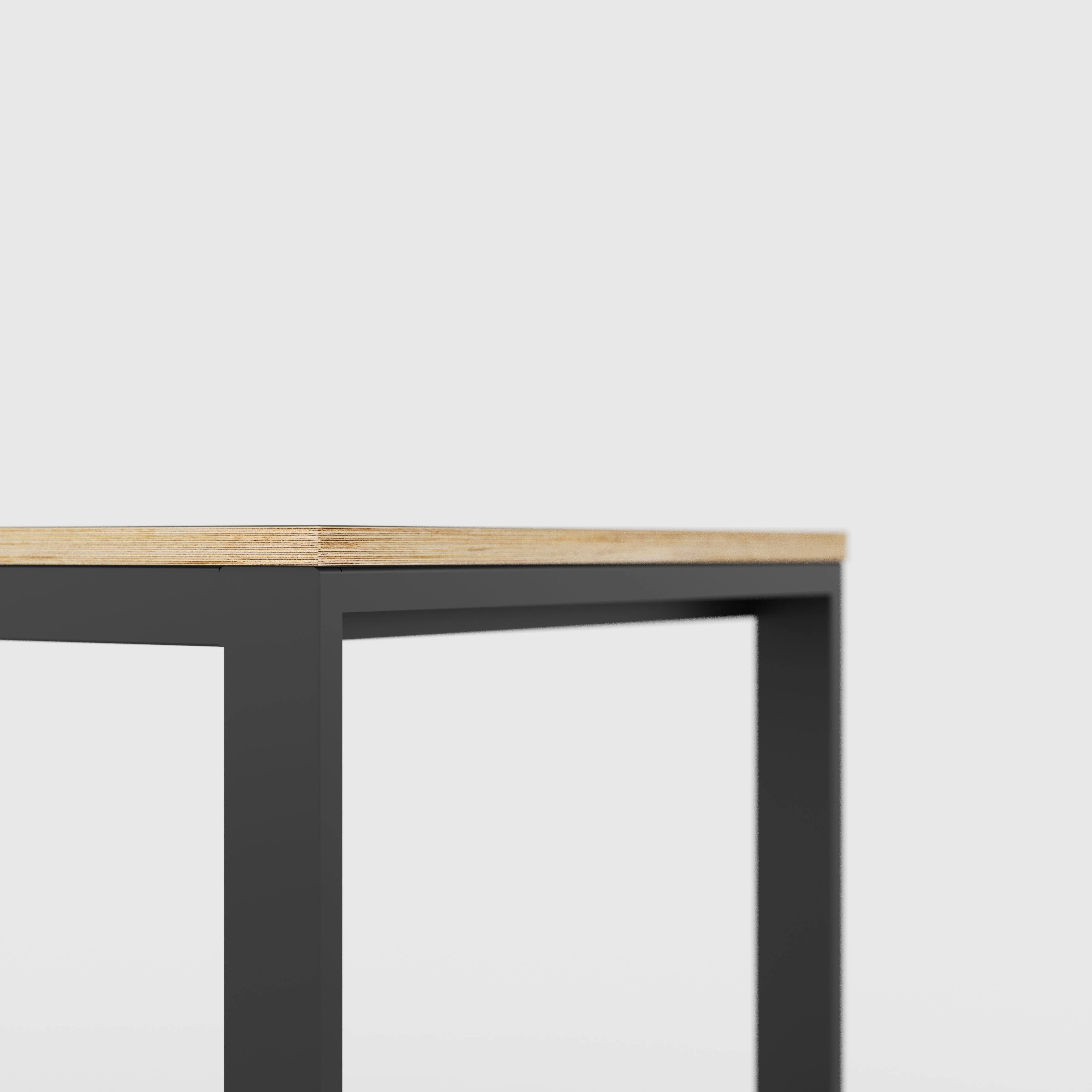 Plywood Table with Black Industrial Frame - Formica Tornado Grey- 1800(w) x 745(d) x 735(h) - Image 4