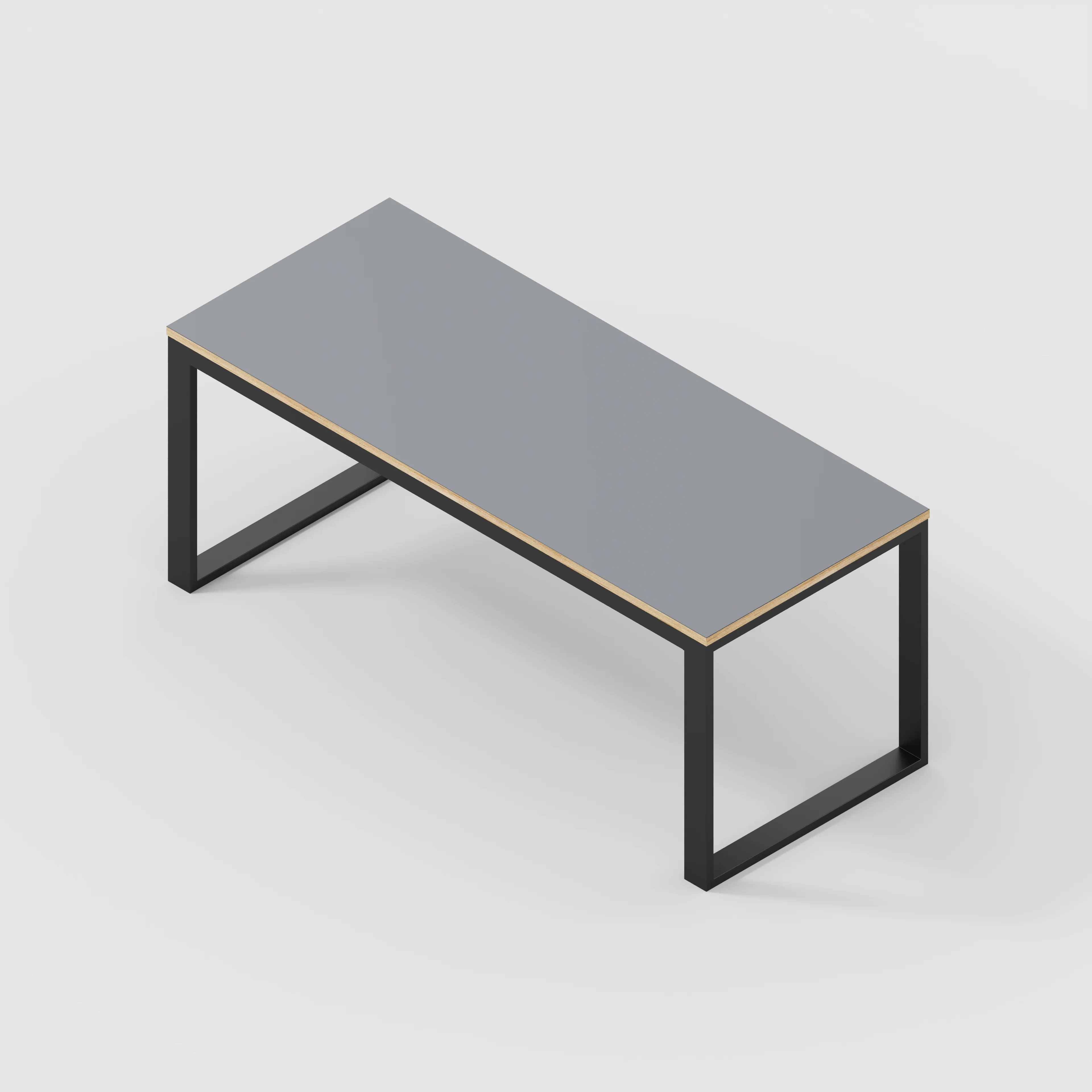 Plywood Table with Black Industrial Frame - Formica Tornado Grey- 1800(w) x 745(d) x 735(h) - Image 5