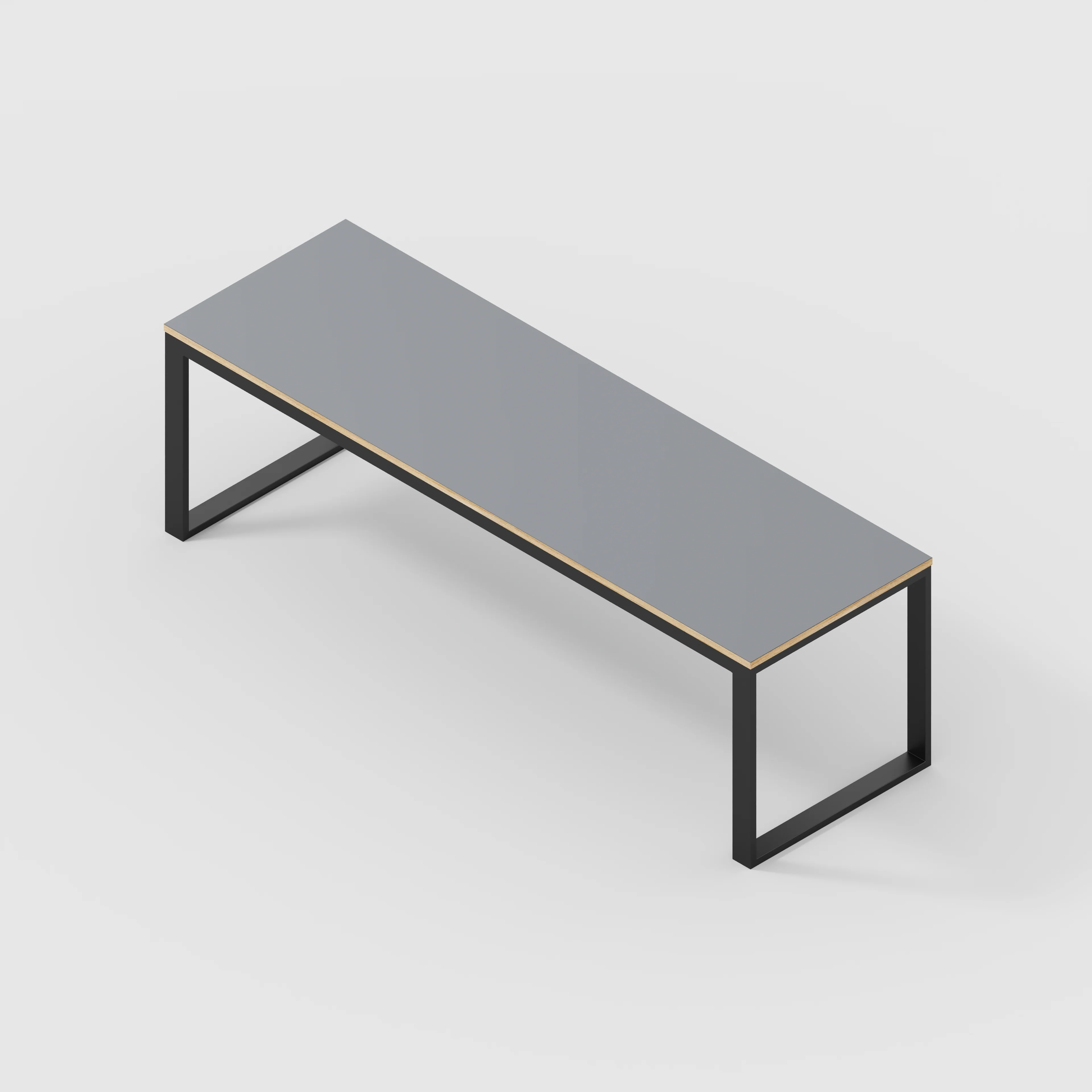 Plywood Table with Black Industrial Frame - Formica Tornado Grey- 2400(w) x 745(d) x 735(h) - Image 5