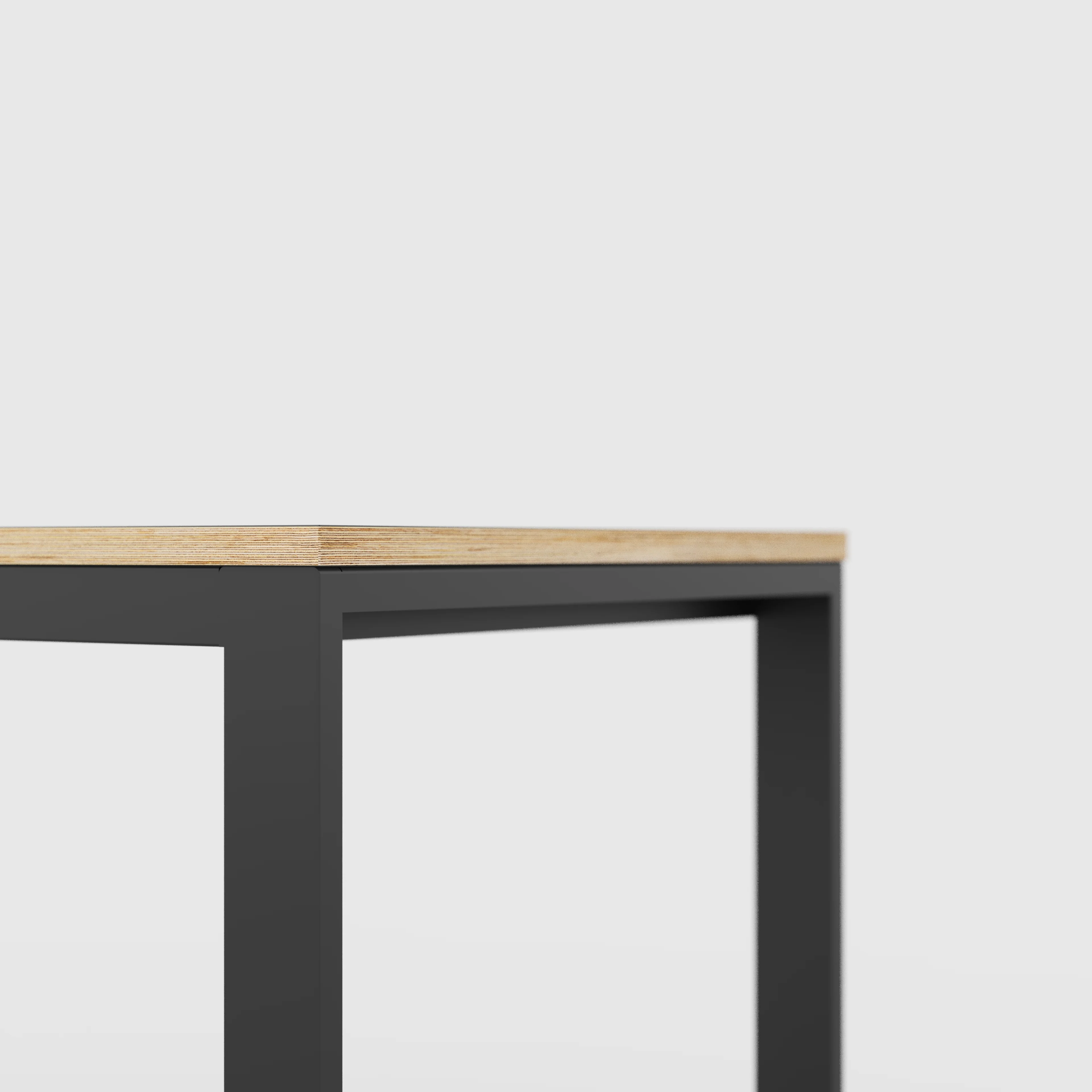 Plywood Table with Black Industrial Frame - Formica White - 1200(w) x 745(d) x 735(h) - Image 4