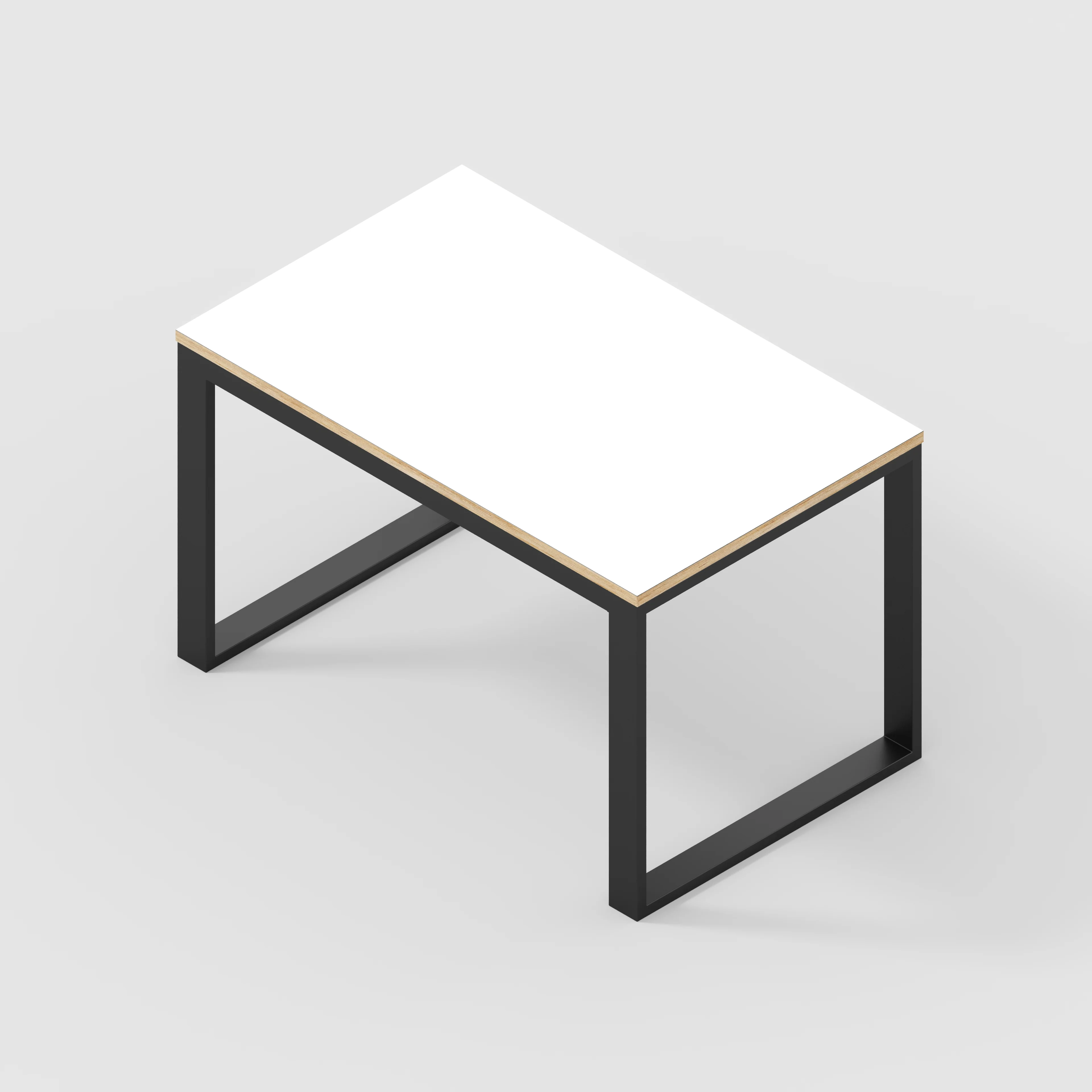Plywood Table with Black Industrial Frame - Formica White - 1200(w) x 745(d) x 735(h) - Image 5