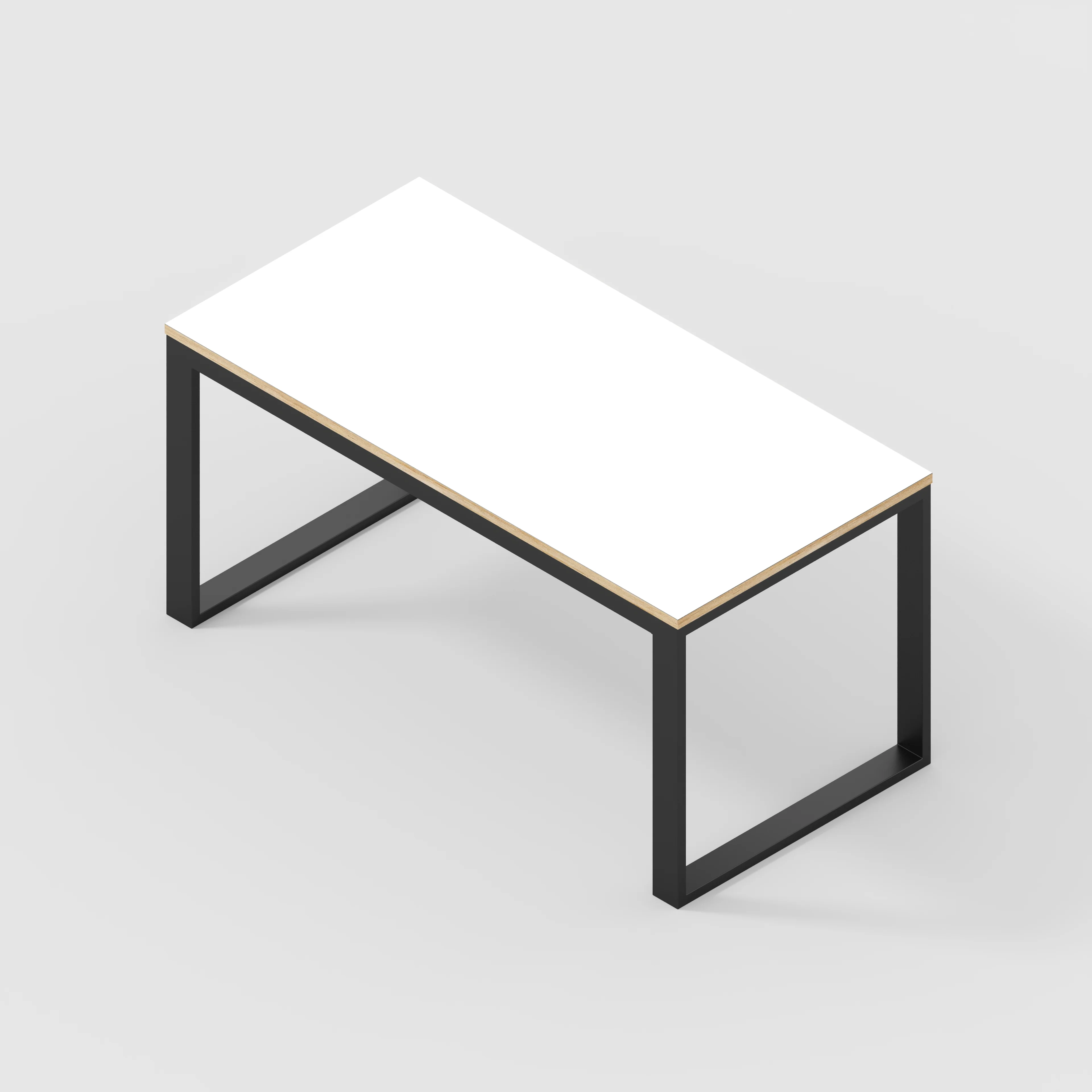 Plywood Table with Black Industrial Frame - Formica White - 1500(w) x 745(d) x 735(h) - Image 5