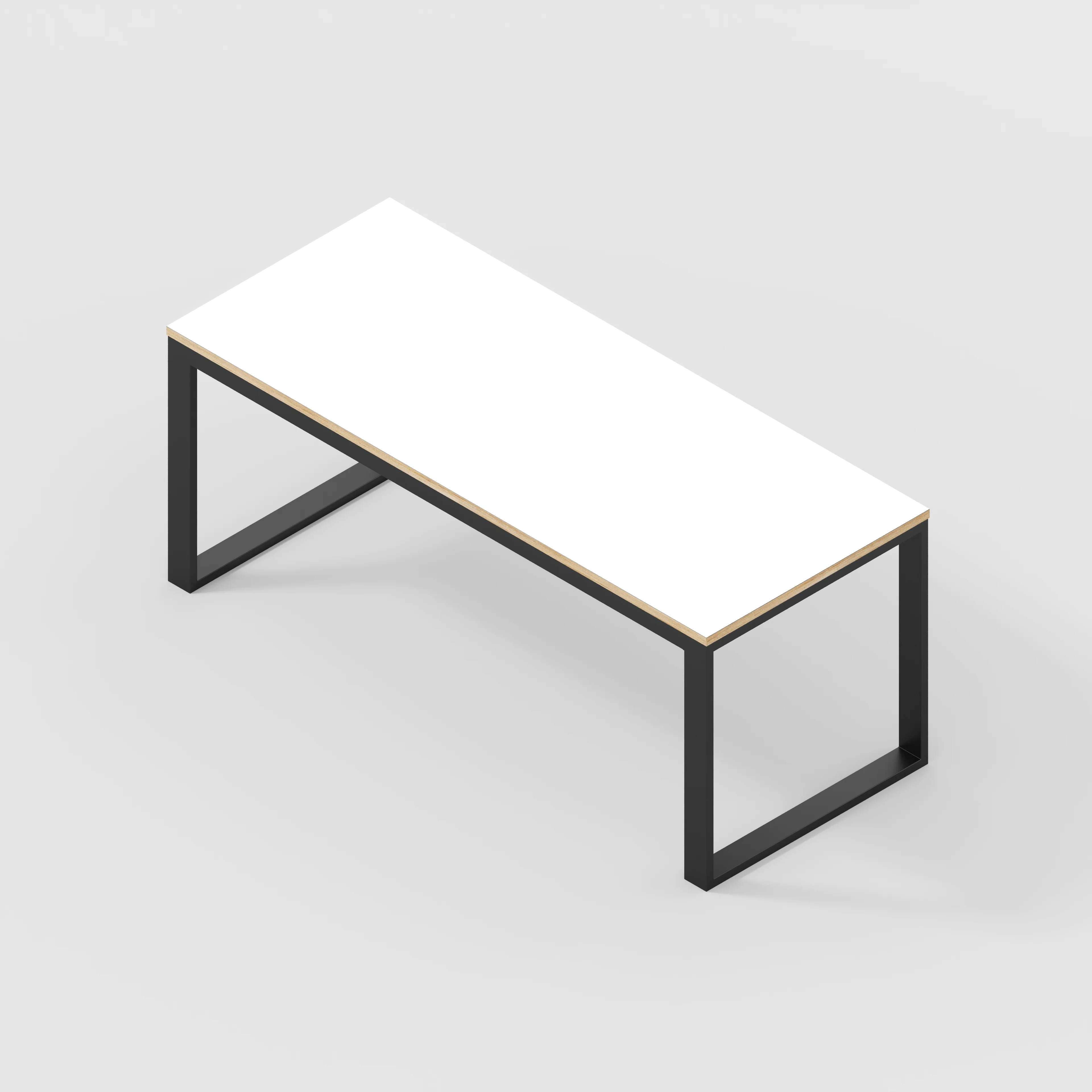 Plywood Table with Black Industrial Frame - Formica White - 1800(w) x 745(d) x 735(h) - Image 5