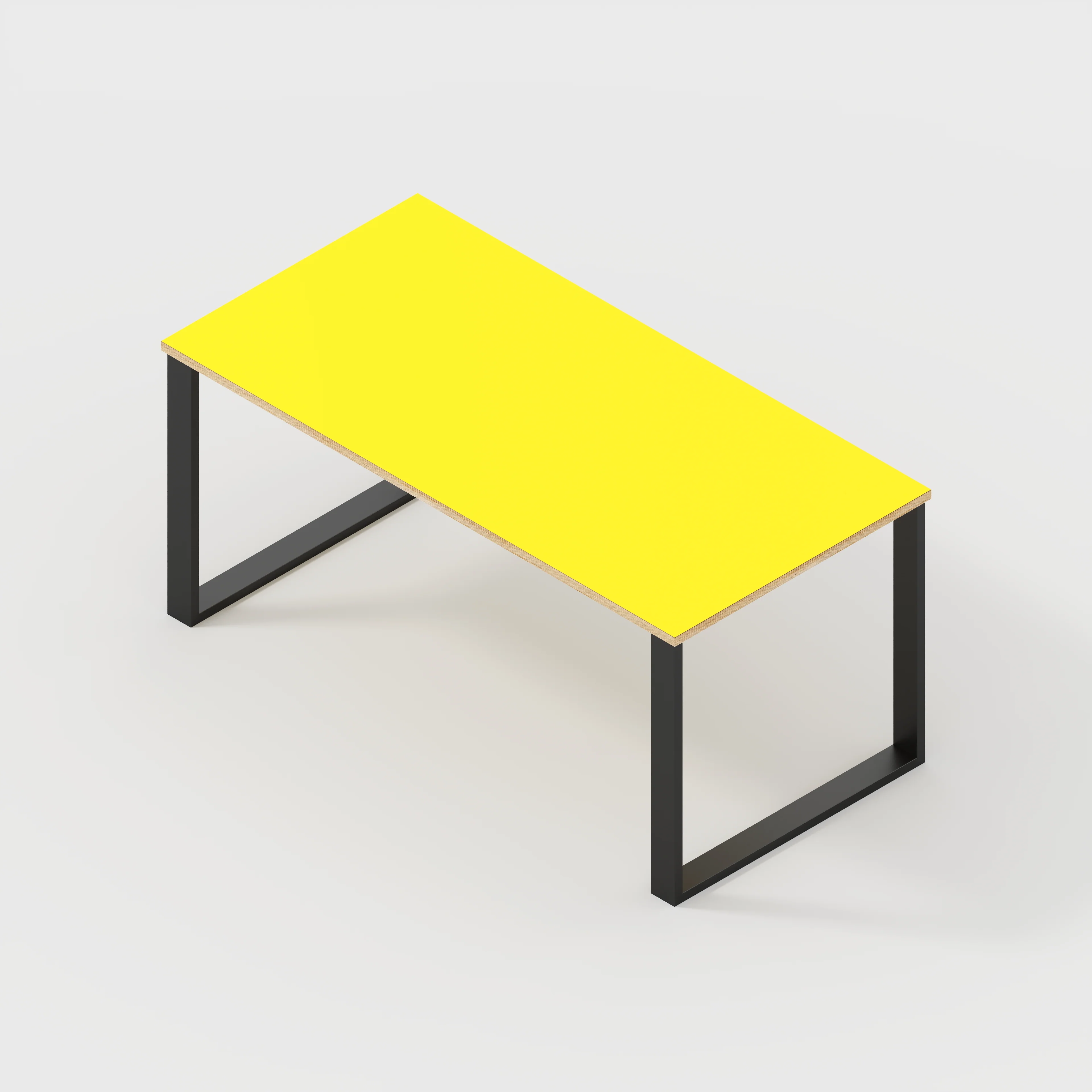 Plywood Table with Black Industrial Legs - Formica Chrome Yellow - 1600(w) x 800(d) - Image 5