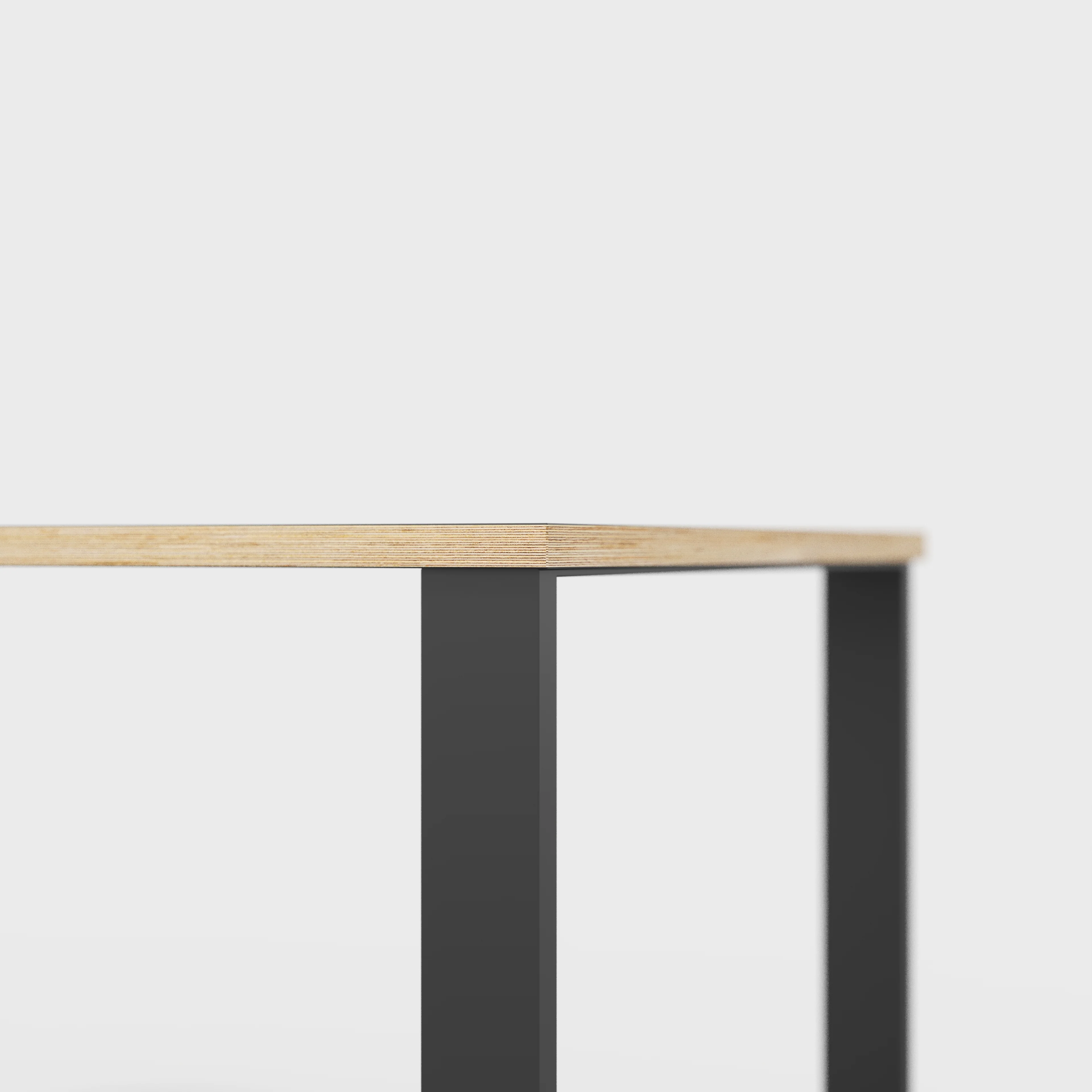 Plywood Table with Black Industrial Legs - Formica Diamond Black - 1600(w) x 800(d) - Image 4