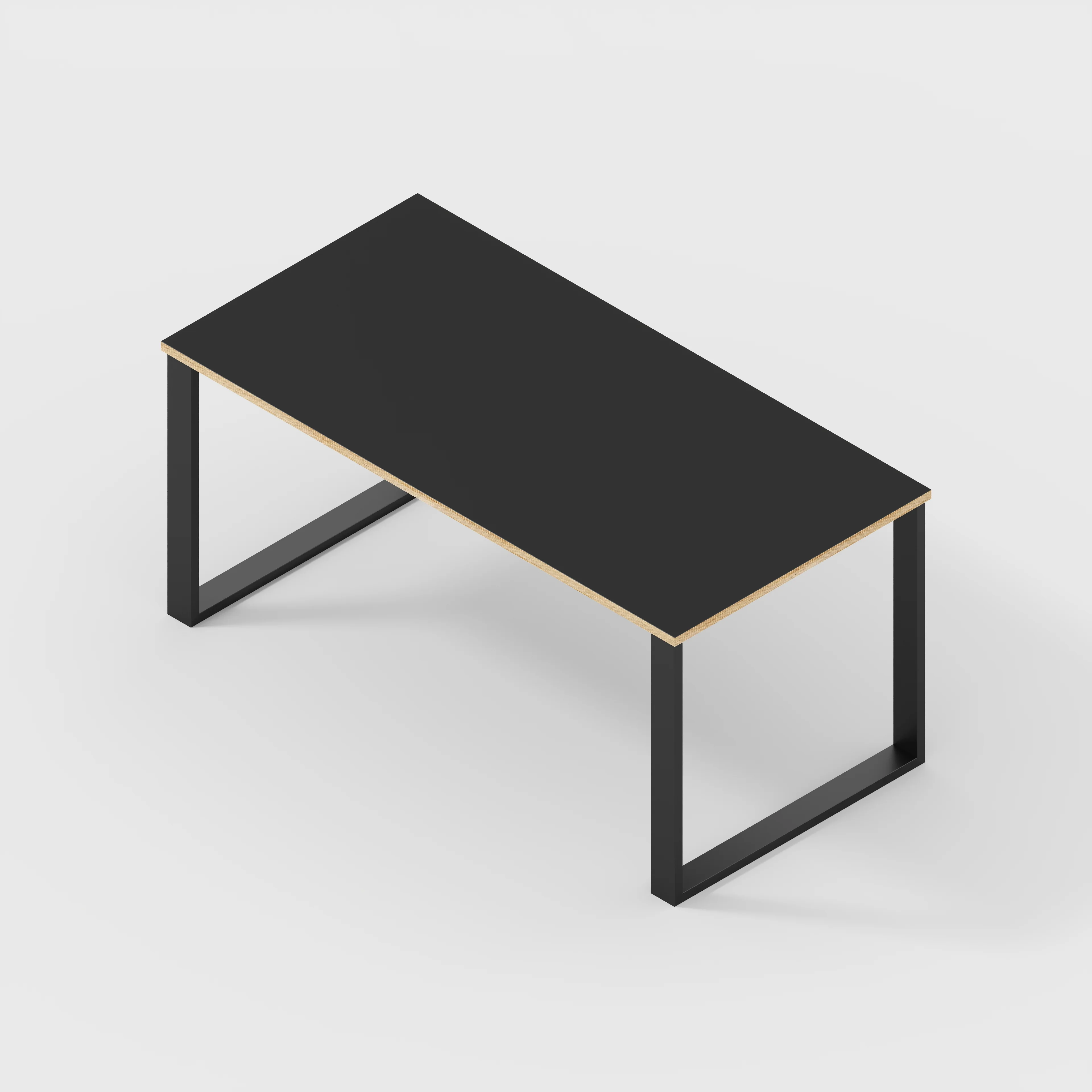 Plywood Table with Black Industrial Legs - Formica Diamond Black - 1600(w) x 800(d) - Image 5