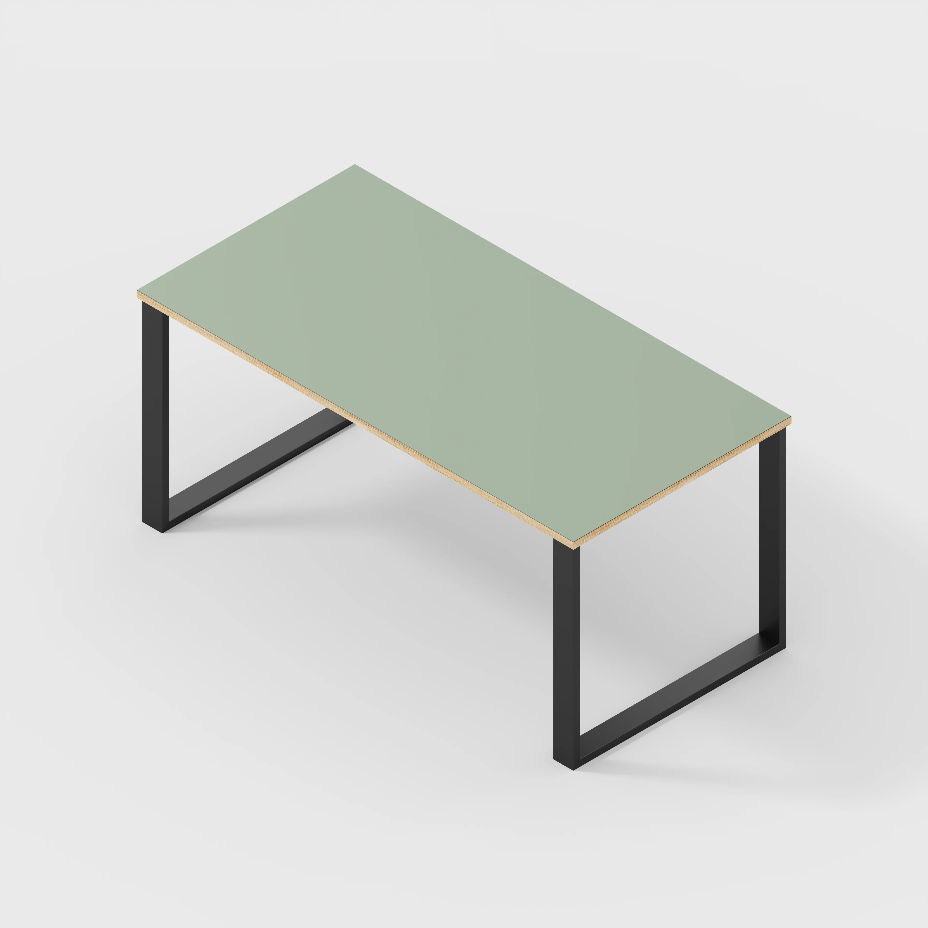 Plywood Table with Black Industrial Legs - Formica Green Slate - 1600(w) x 800(d) - Image 5