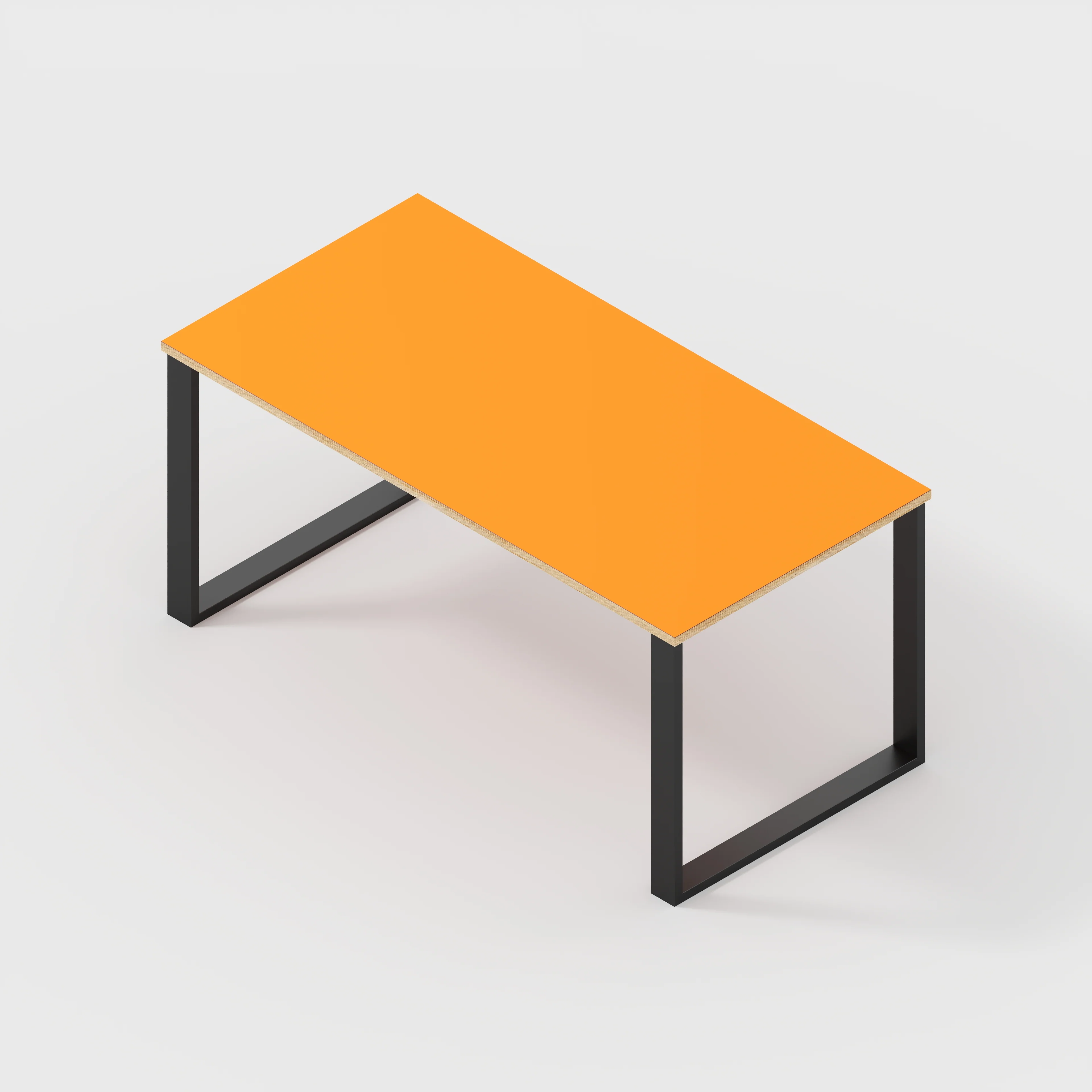 Plywood Table with Black Industrial Legs - Formica Levante Orange - 1600(w) x 800(d) - Image 5