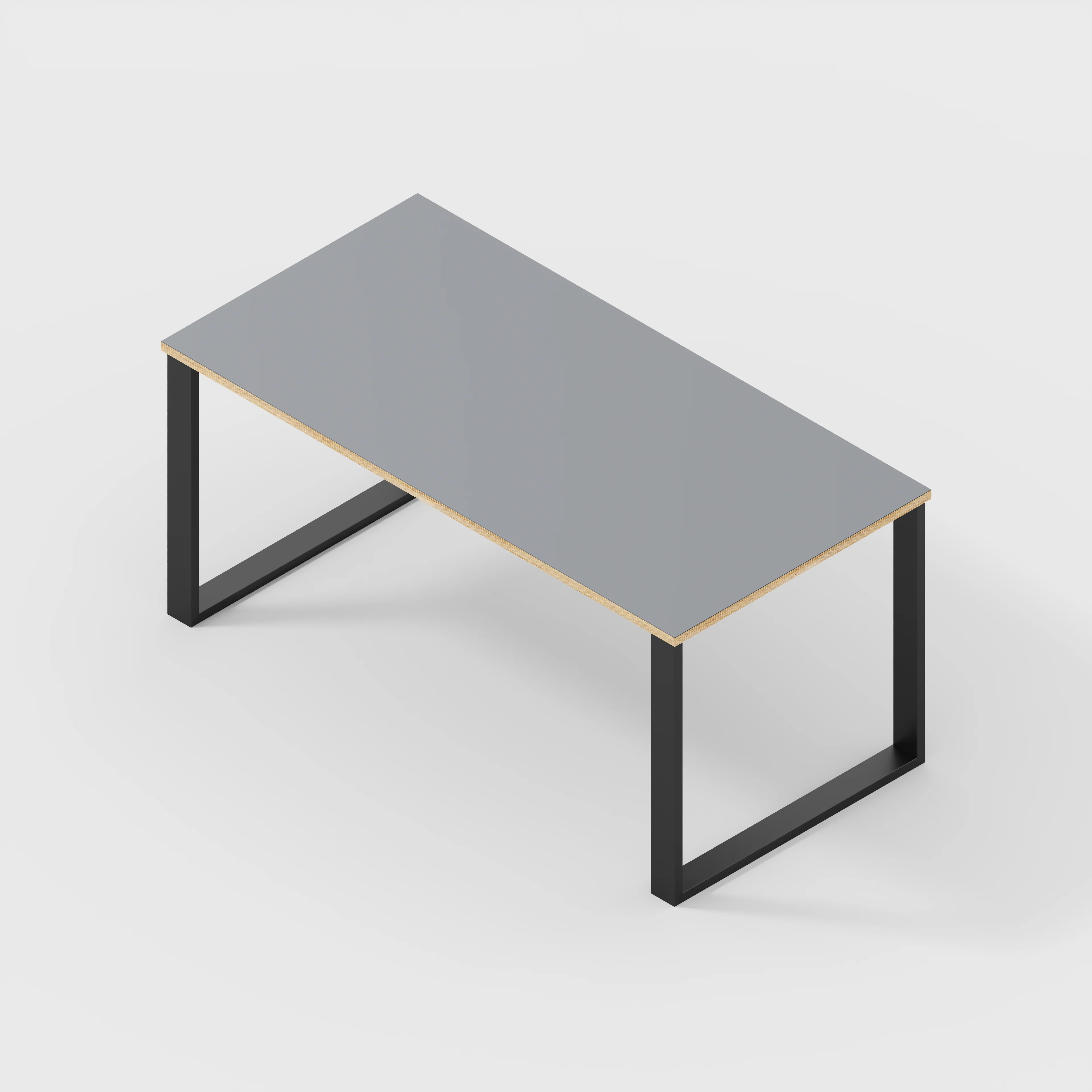 Plywood Table with Black Industrial Legs - Formica Tornado Grey - 1600(w) x 800(d) - Image 5