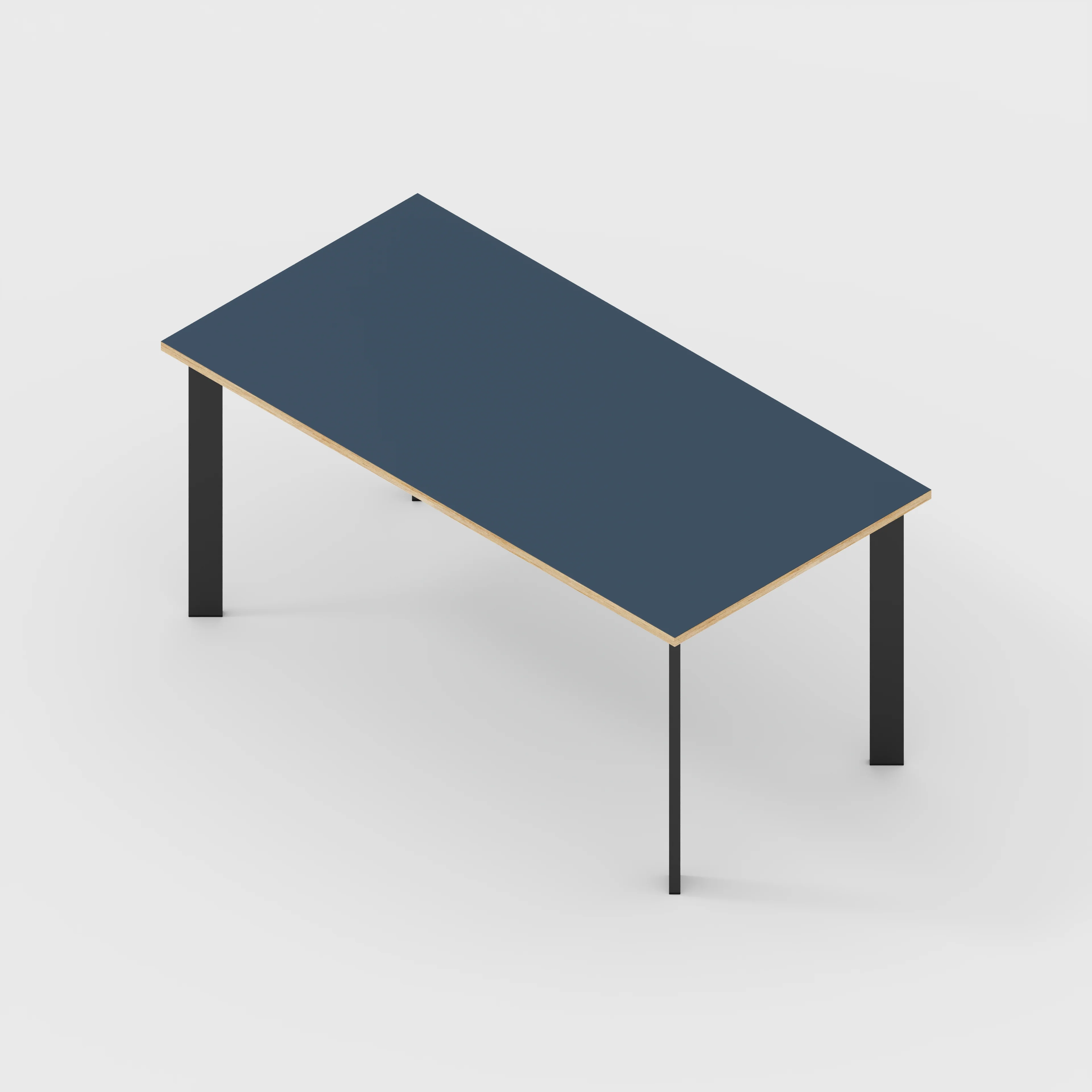 Plywood Table with Black Rectangular Single Pin Legs - Formica Night Sea Blue - 1600(w) x 800(d) x 735(h) - Image 5