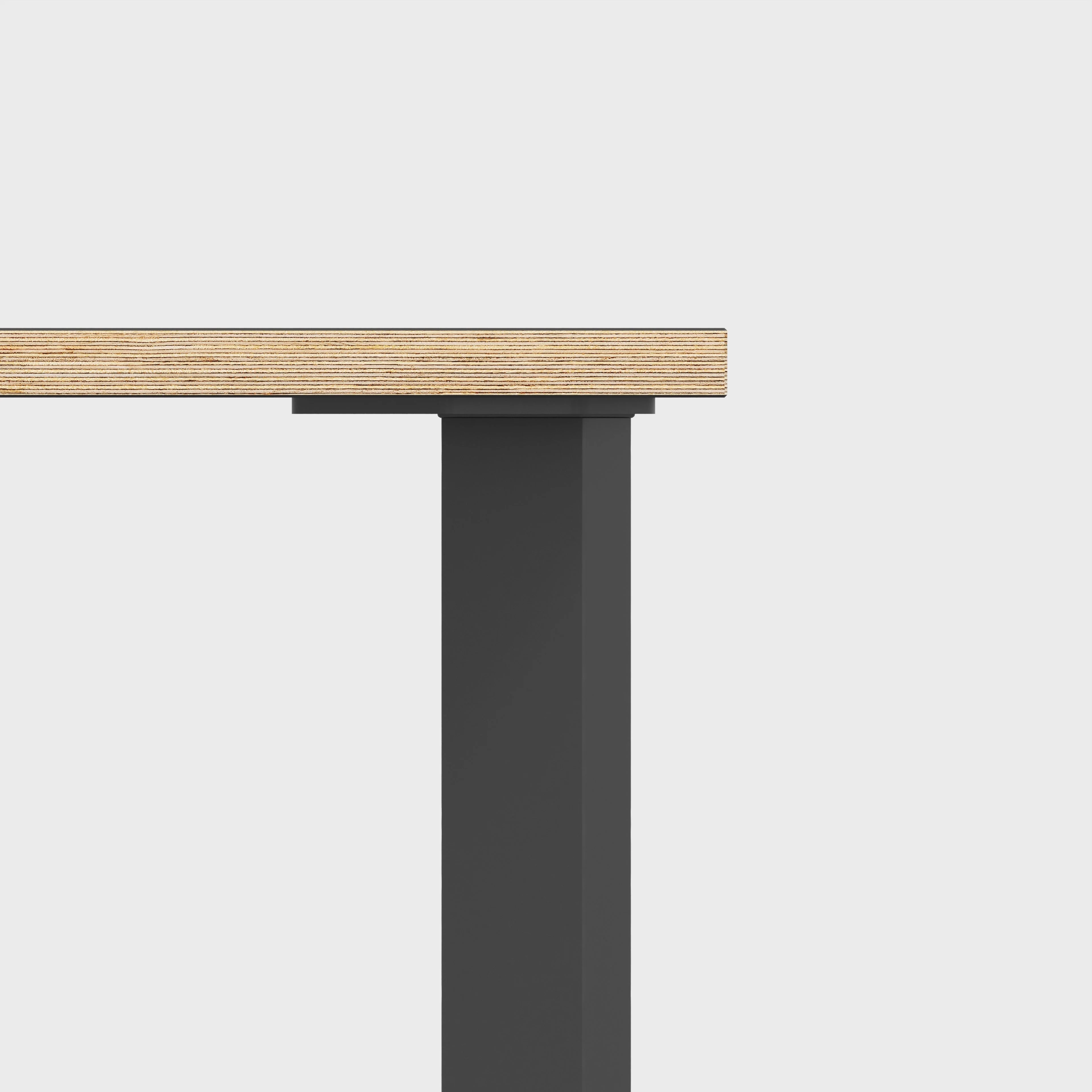 Plywood Table with Black Rectangular Single Pin Legs - Formica Tornado Grey - 1600(w) x 800(d) x 735(h) - Image 4