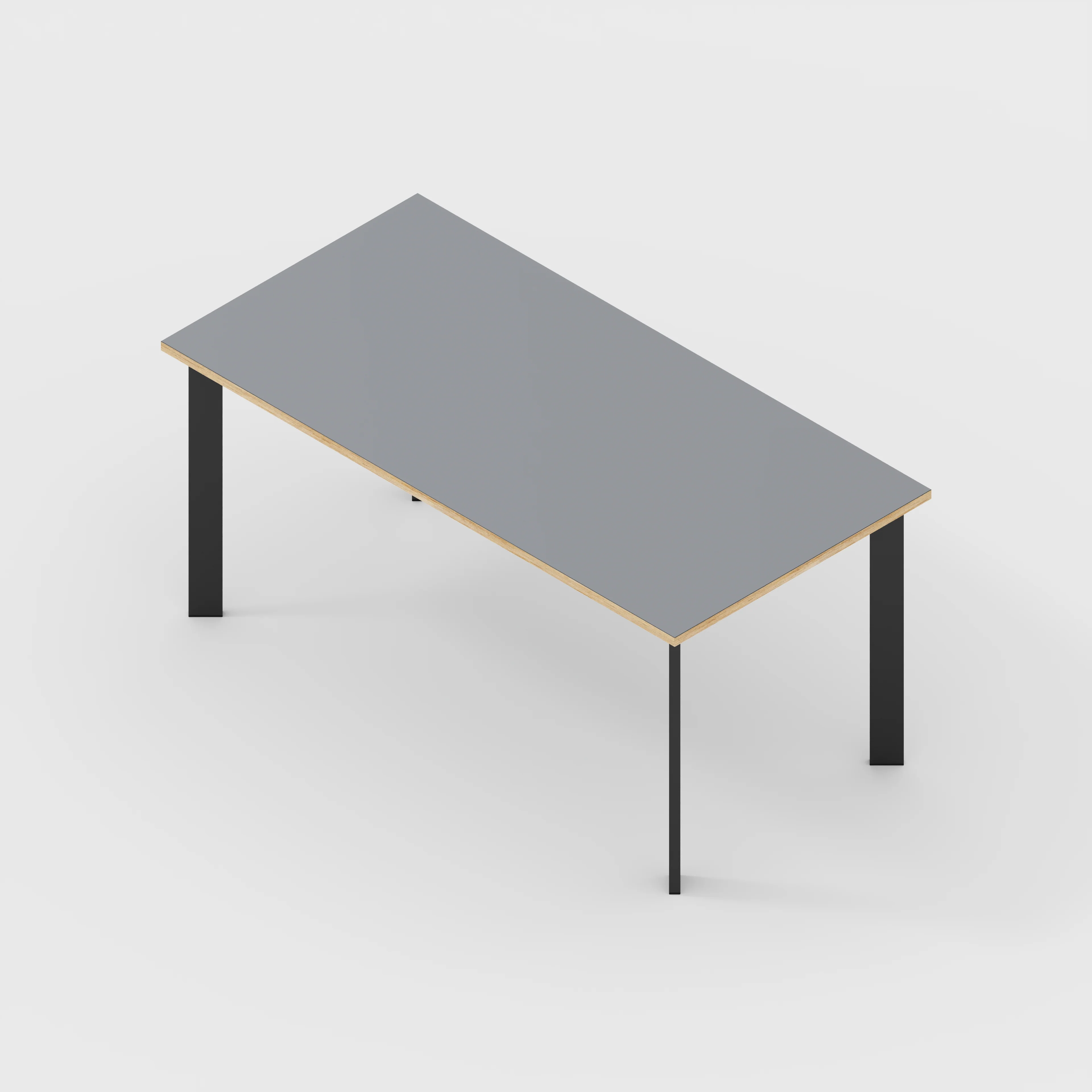 Plywood Table with Black Rectangular Single Pin Legs - Formica Tornado Grey - 1600(w) x 800(d) x 735(h) - Image 5