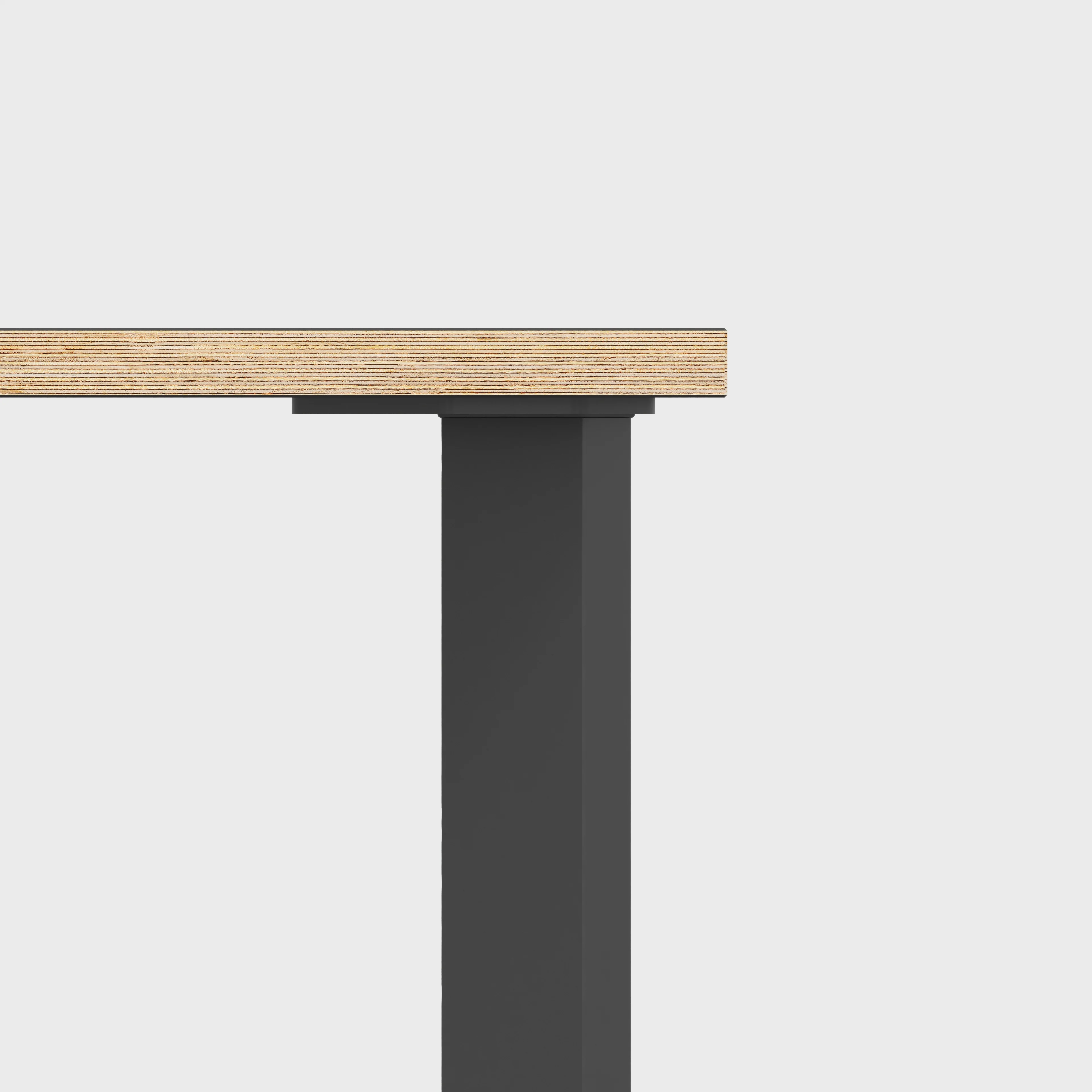 Plywood Table with Black Rectangular Single Pin Legs - Formica White - 1600(w) x 800(d) x 735(h) - Image 4