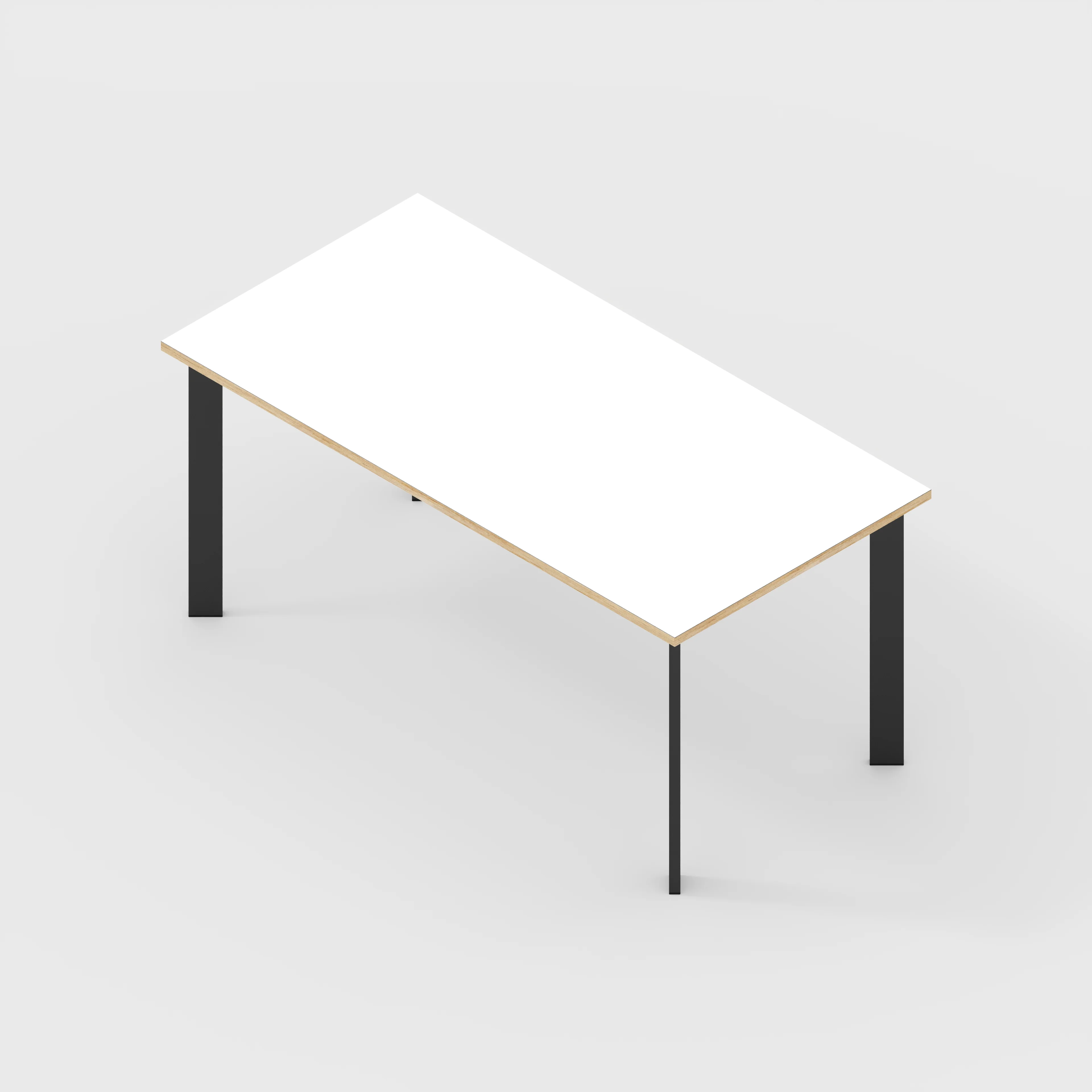 Plywood Table with Black Rectangular Single Pin Legs - Formica White - 1600(w) x 800(d) x 735(h) - Image 5