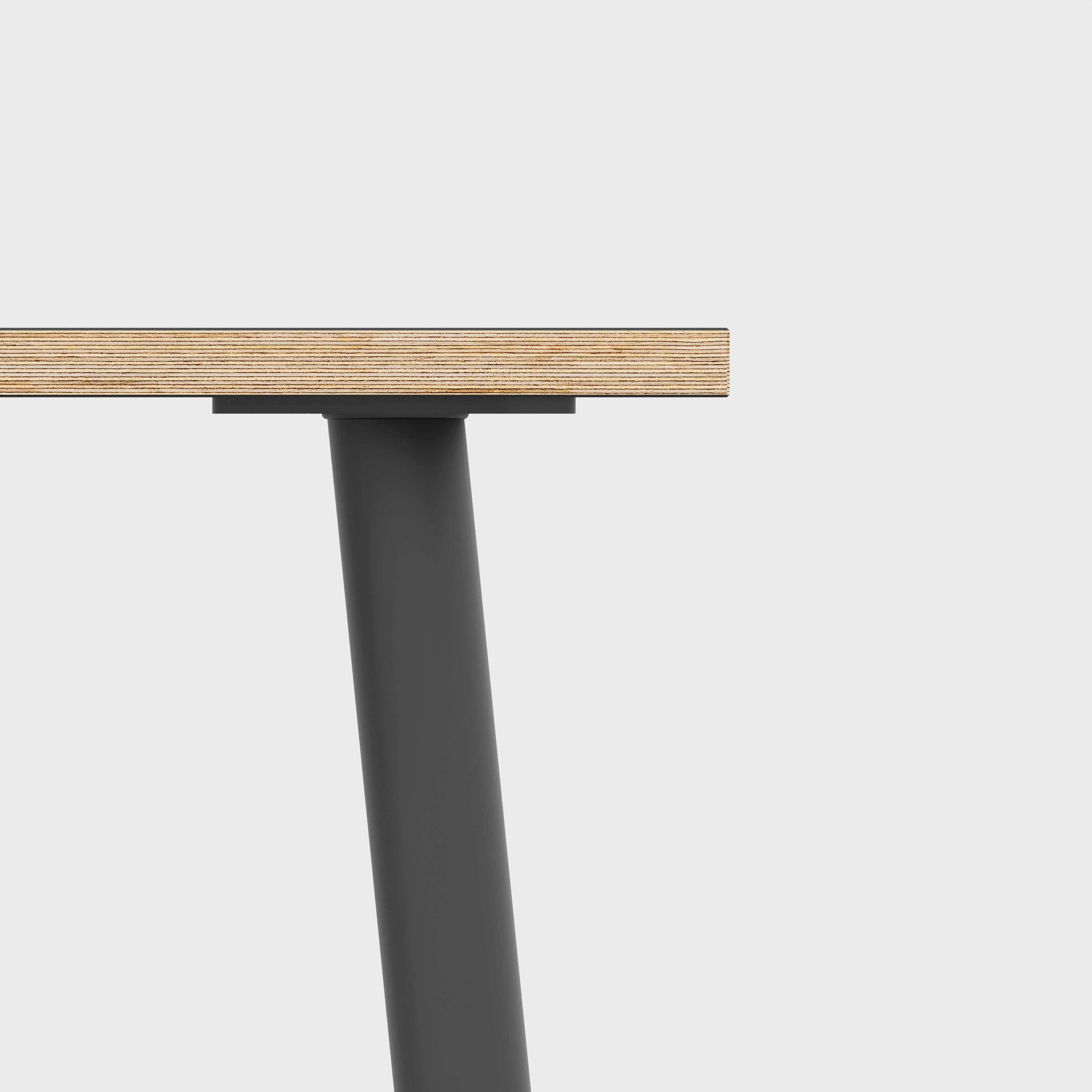 Plywood Table with Black Round Single Pin Legs - Formica Tornado Grey - 1600(w) x 800(d) x 735(h) - Image 4