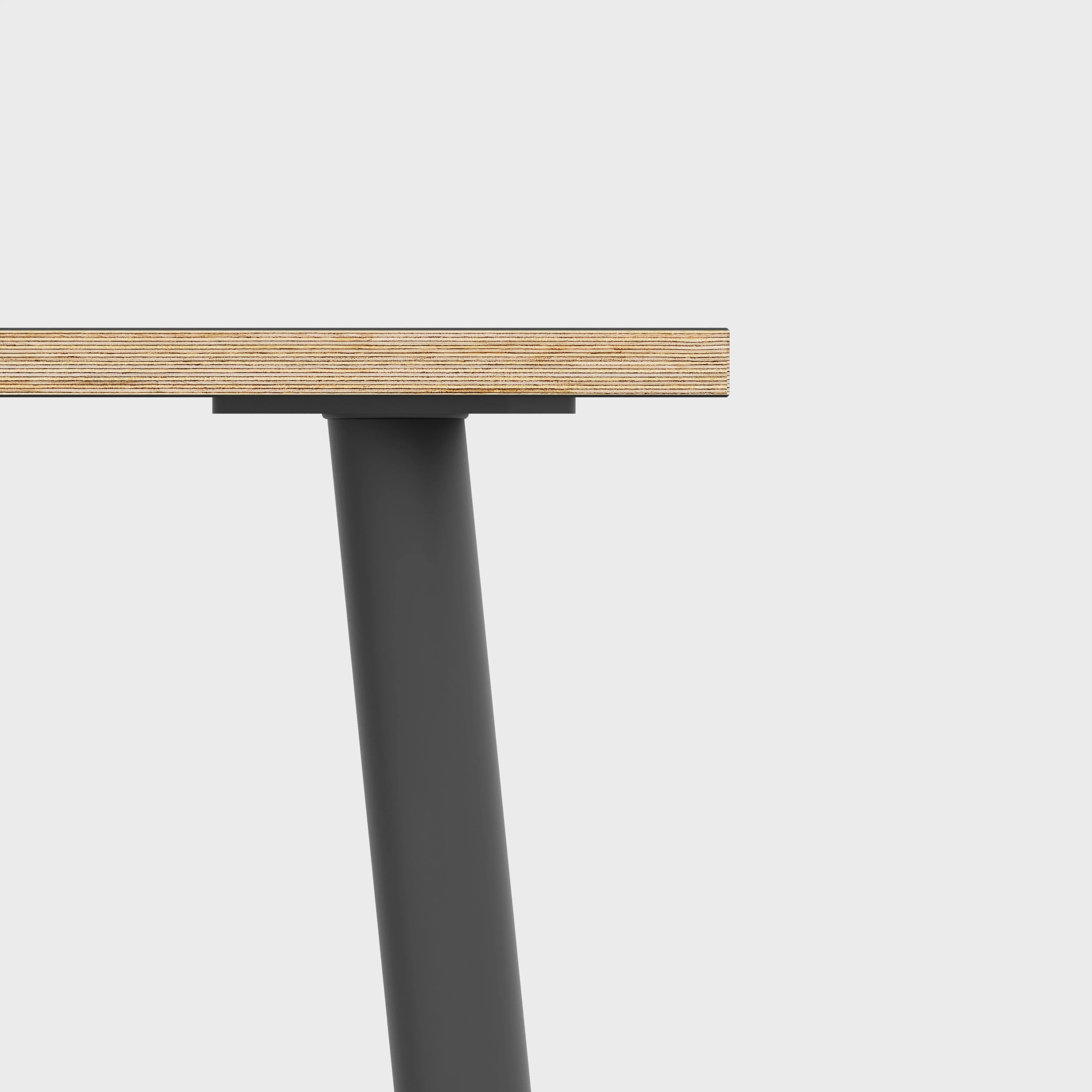 Plywood Table with Black Round Single Pin Legs - Formica White - 1600(w) x 800(d) x 735(h) - Image 4