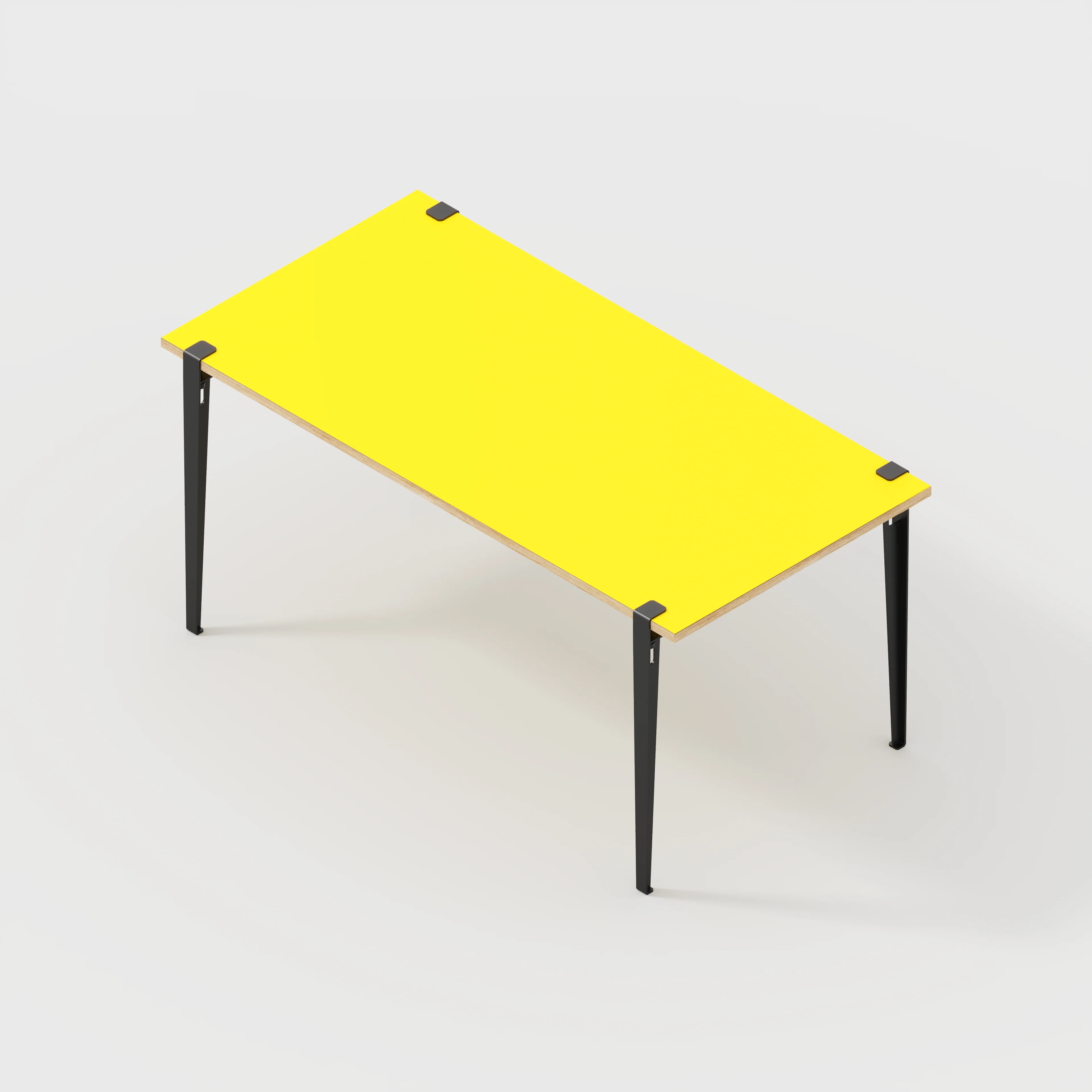 Plywood Table with Black Tiptoe Legs - Formica Chrome Yellow - 1600(w) x 800(d) x 750(h) - Image 5